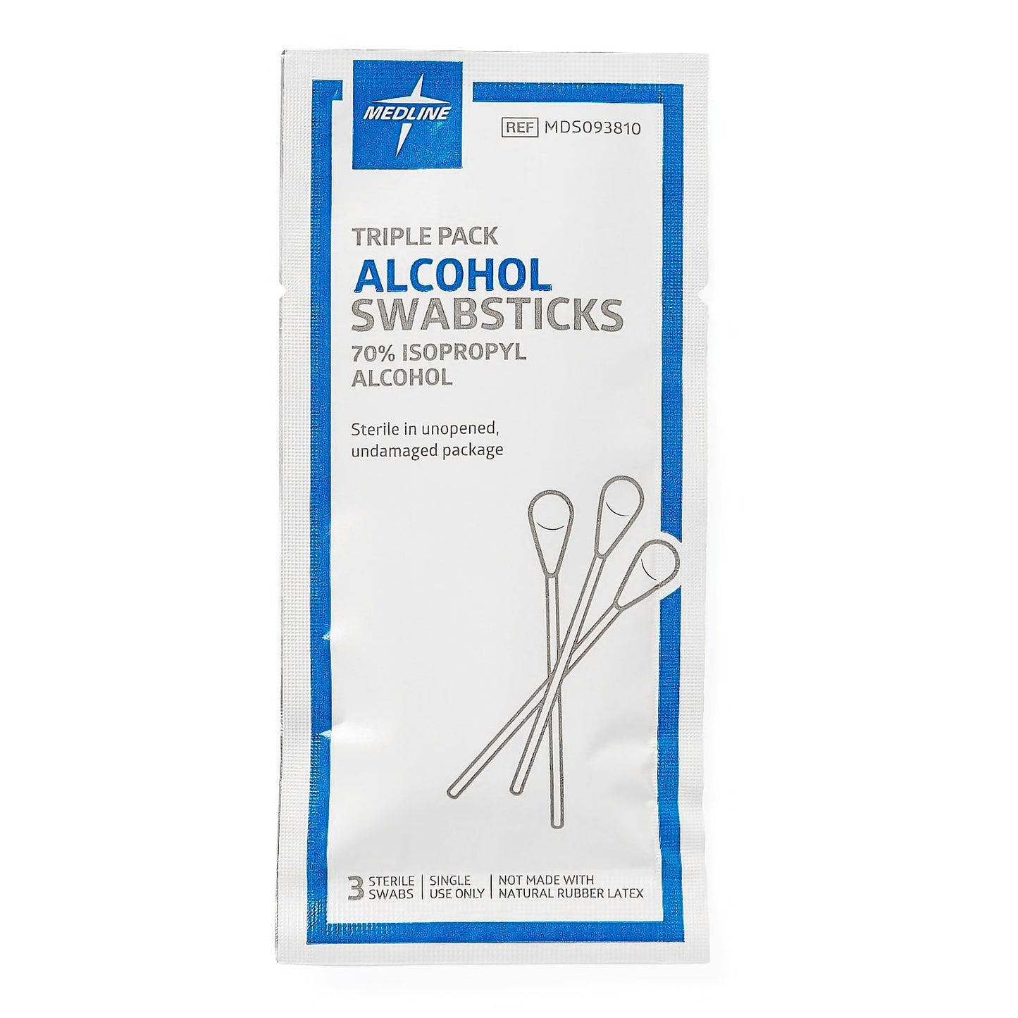 Impregnated Swabstick 70% Strength Isopropyl Alcohol Individual Packet Sterile MDS093810