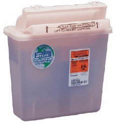 Sharps Container Renewables™ In-Room™ Translucent Base 12-1/2 H X 5-1/2 D X 10-3/4 W Inch Horizontal Entry 1.25 Gallon - 8507MW