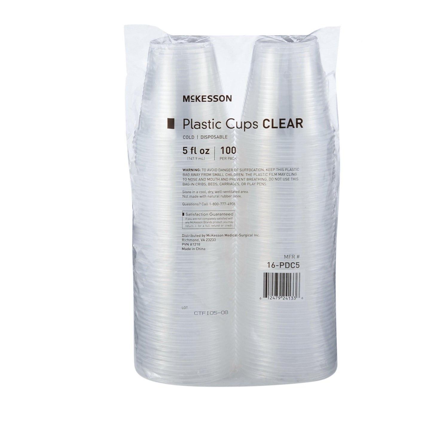 McKesson Polypropylene Drinking Cups, 5 oz, Clear 16-PDC5