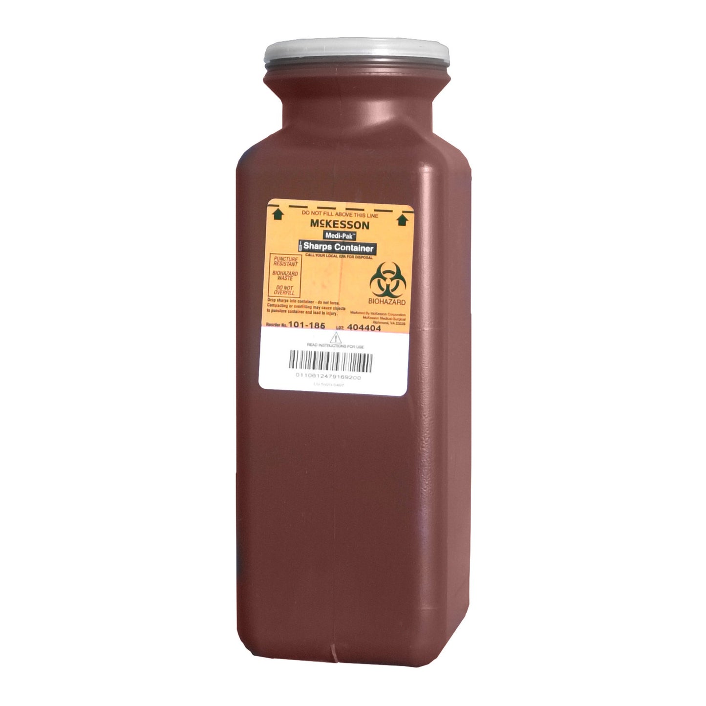 McKesson Prevent® Multi-purpose Sharps Container, 1.7 Quart, 10 x 3.5 x 3.5 Inch 101-185