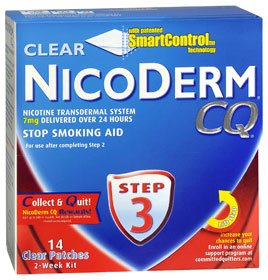 Nicoderm CQ® Nicotine Transdermal System Clear Patches Step 3 7 mg 00135019602