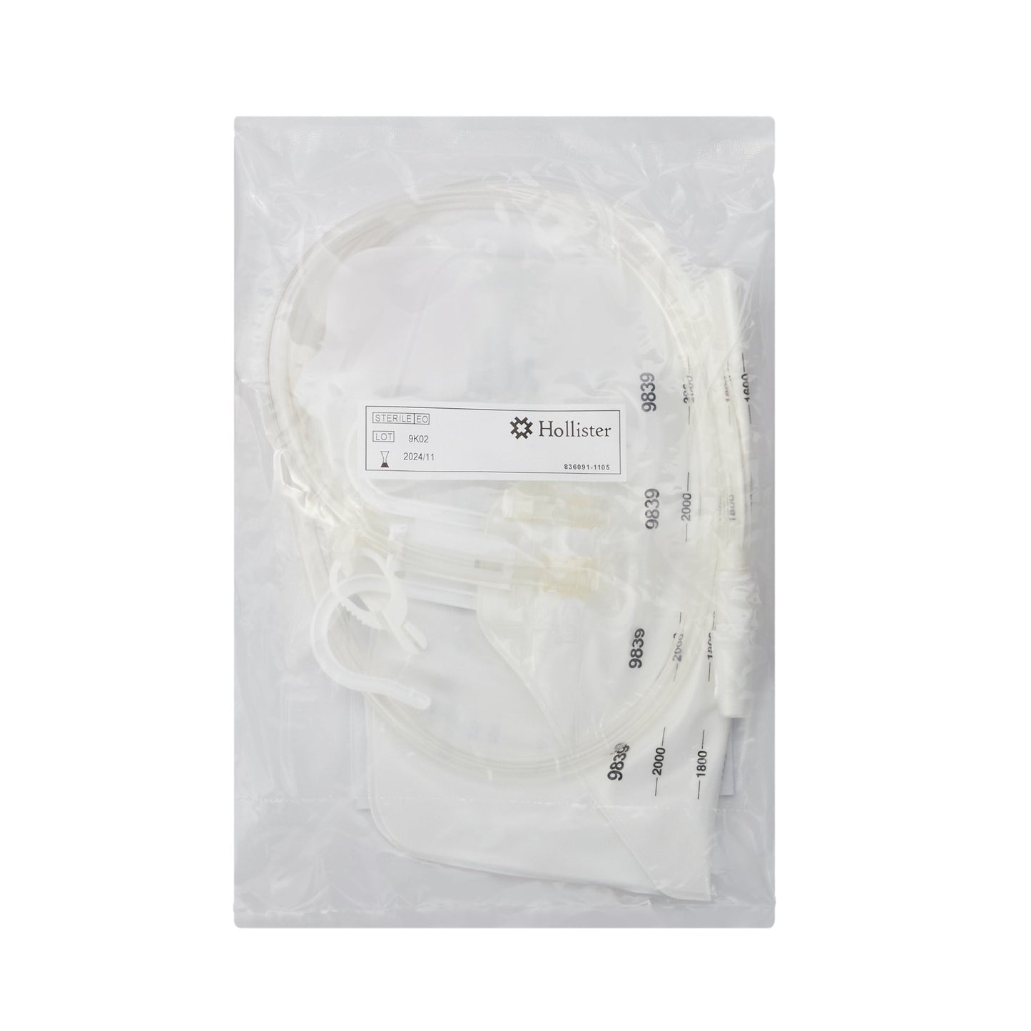 Hollister Urinary Drain Bag, Anti-Reflux, 2000 ml, Vinyl 9839