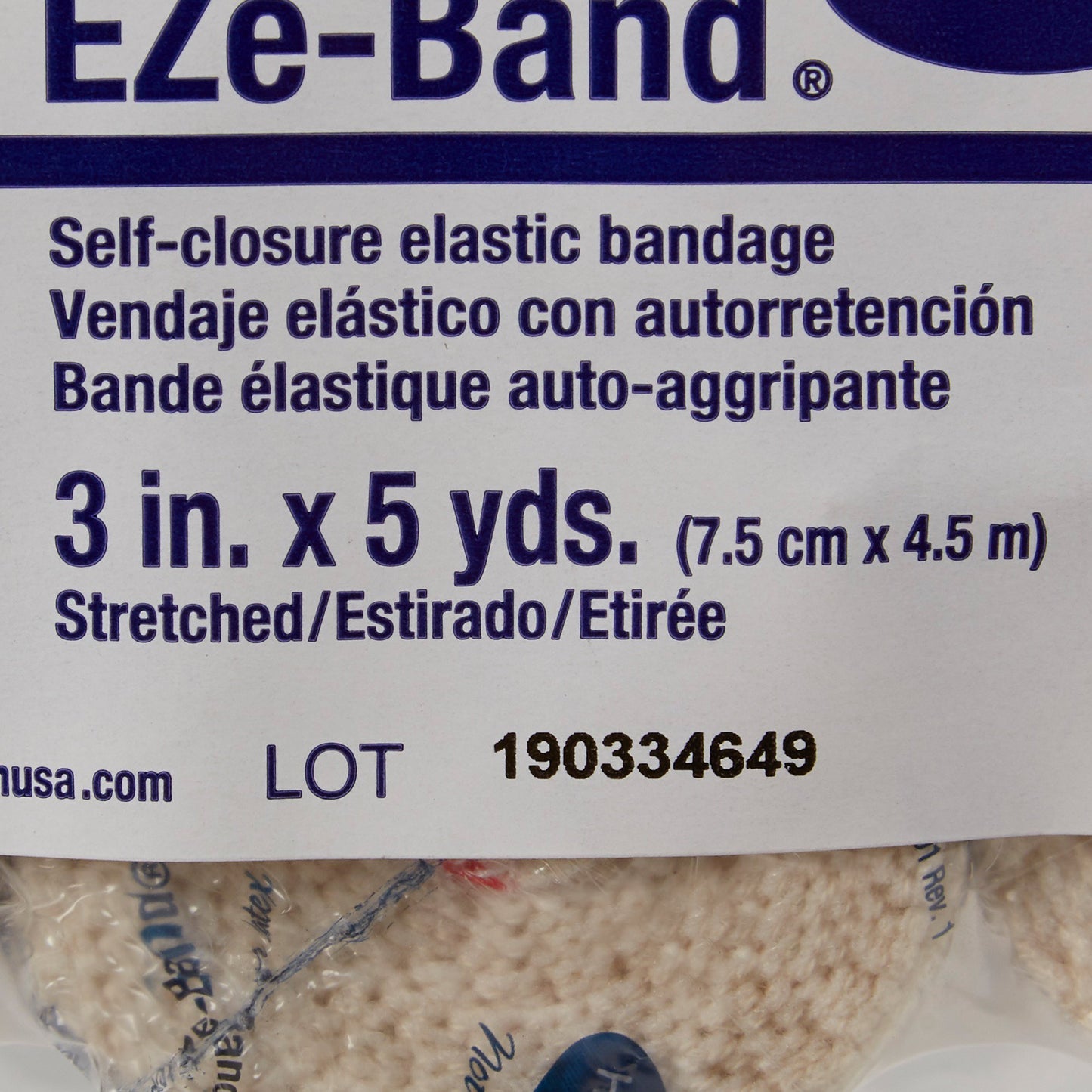 EZe-Band® LF Double Hook and Loop Closure Elastic Bandage, 3 Inch x 5 Yard 59130000