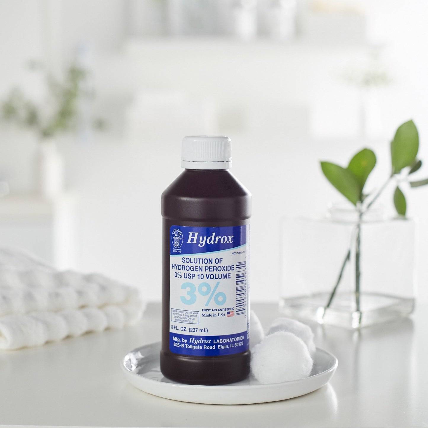 Hydrox Hydrogen Peroxide Antiseptic, 8 oz. Bottle HDX-D0011