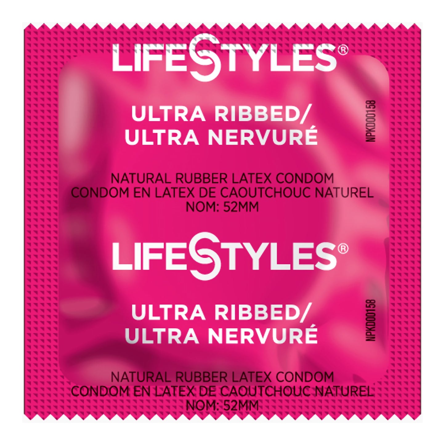 Condom Lifestyles® Ultra Ribbed Lubricated One Size Fits Most 1,008 per Case - 310156