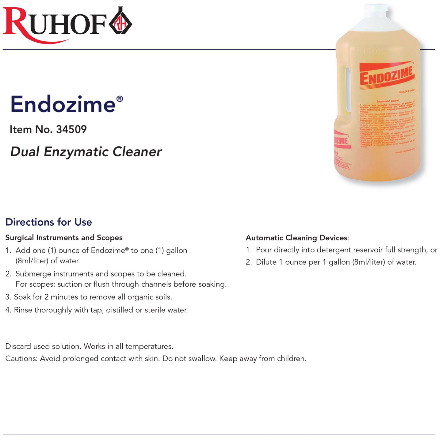 Endozime® Dual Enzymatic Instrument Detergent 34509-27