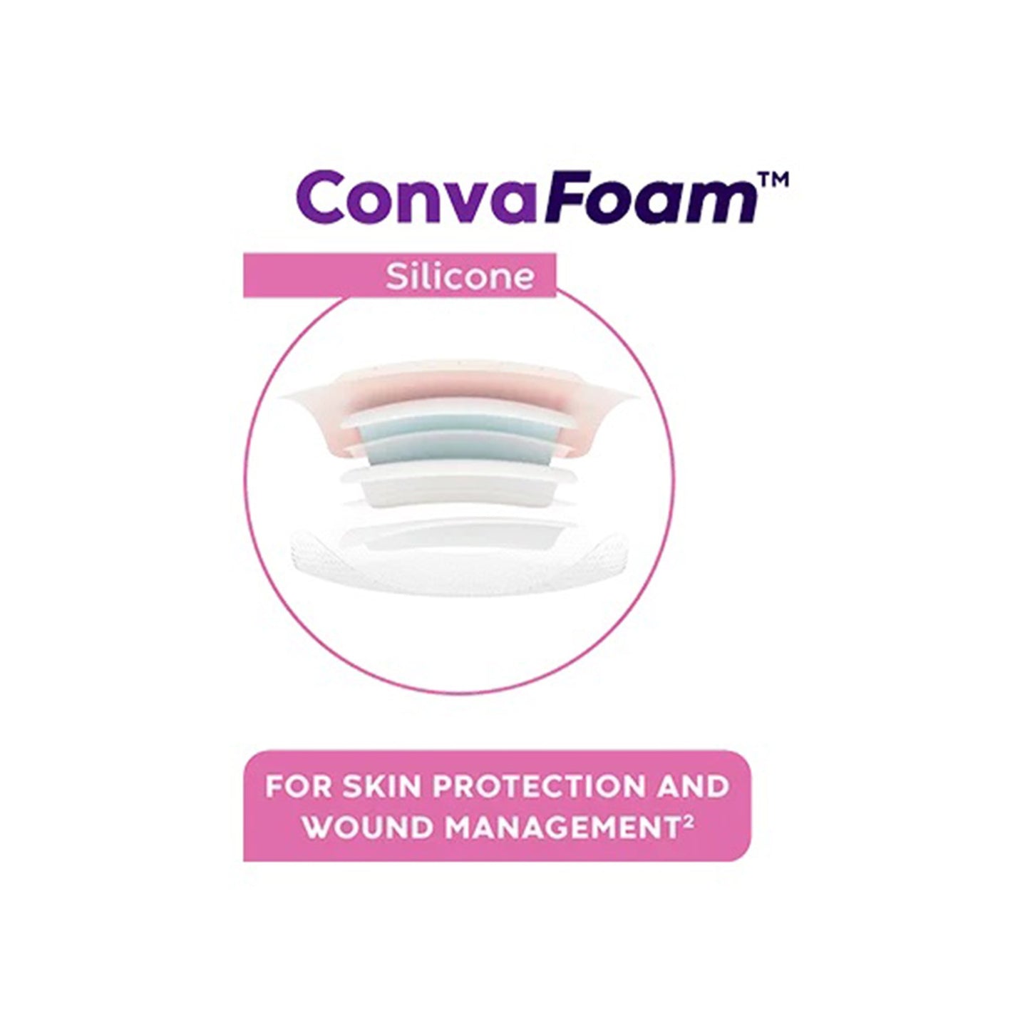 Foam Dressing ConvaFoam™ Silicone 6 X 6 Inch With Border Film Backing Silicone Adhesive Square Sterile 423254