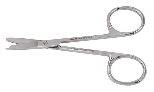 Stitch Scissors Vantage® Spencer 3-1/2 Inch Length Floor / Office Grade Pakistani Stainless Steel NonSterile Finger Ring Handle Straight Blunt Tip / B