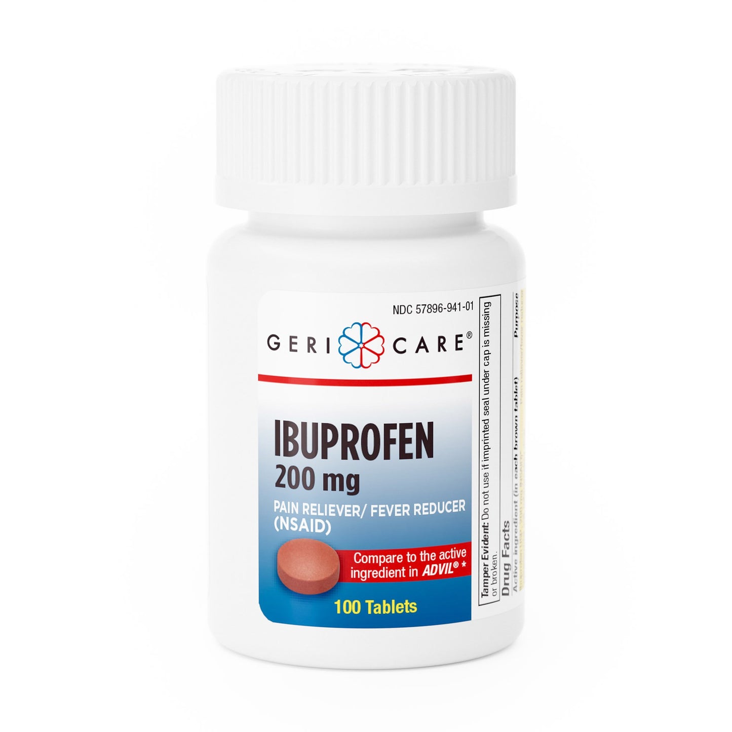 Geri-Care® 200mg Ibuprofen Tablets, Pain Reliever, Fever Reducer 941-01-GCP