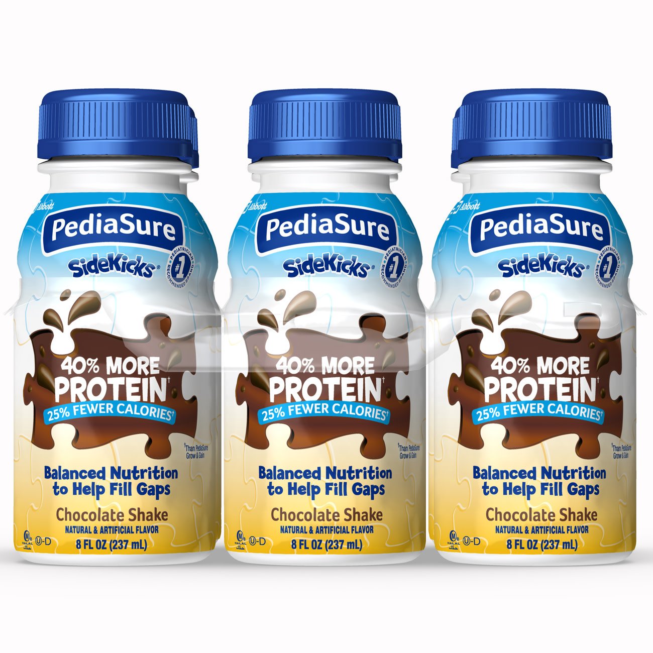 PediaSure Sidekicks® Chocolate Shake, 8-ounce bottle 66639