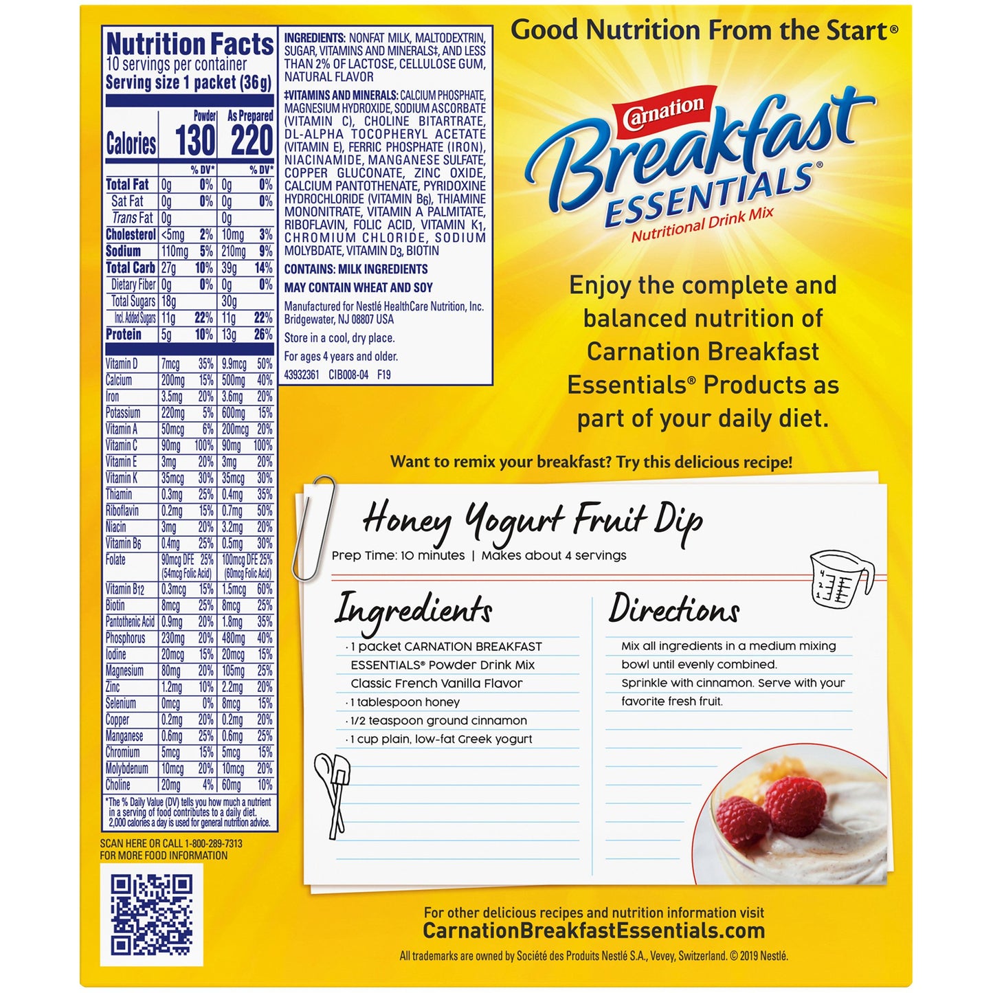 Carnation Breakfast Essentials® Vanilla Nutritional Drink 10050000530622