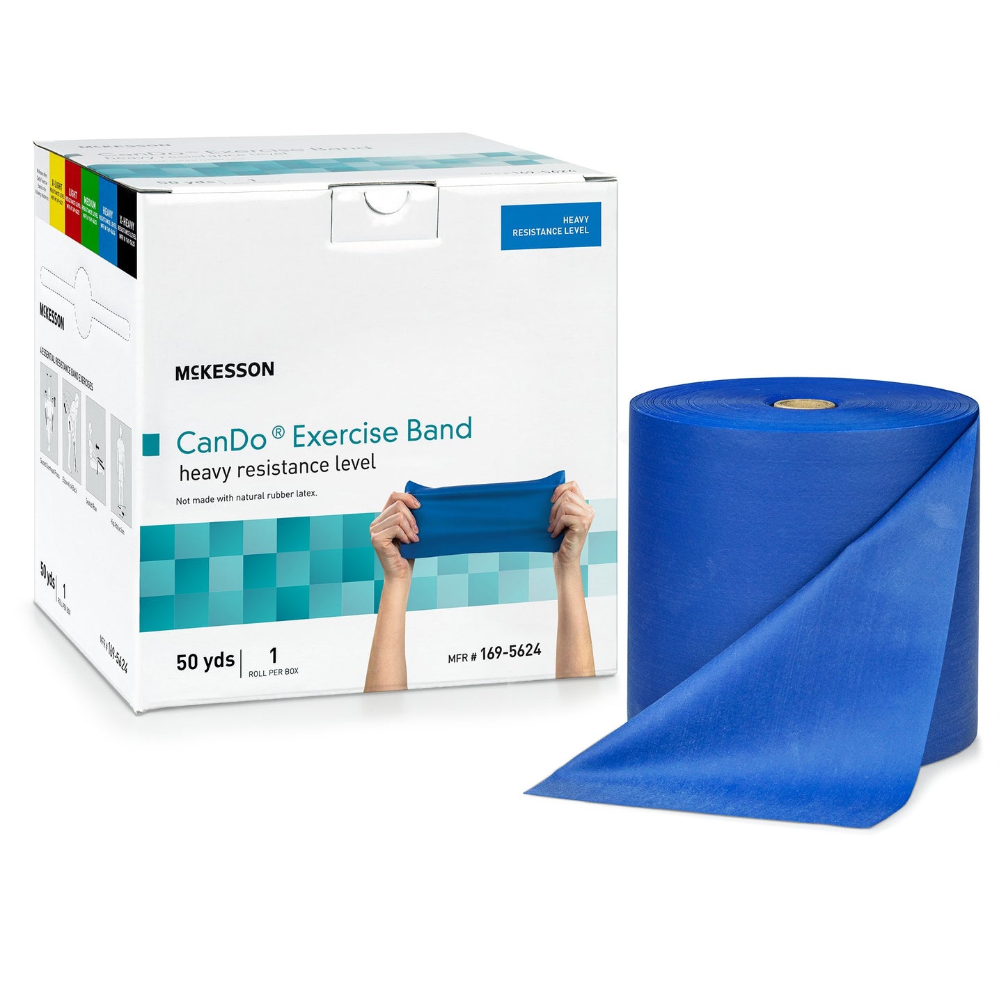 Exercise Resistance Band McKesson CanDo® Blue 5 Inch X 50 Yard Heavy Resistance - 169-5624