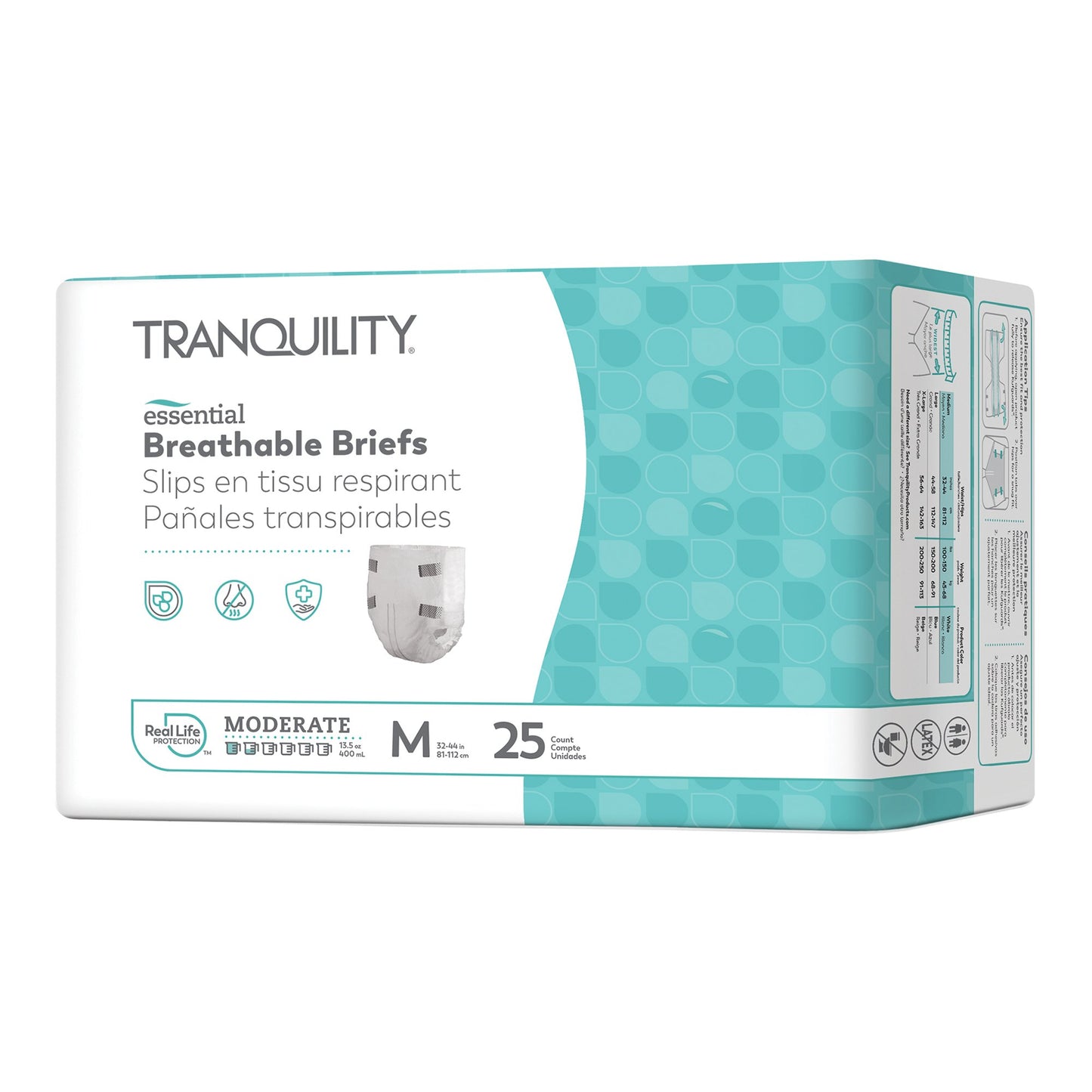 Unisex Adult Incontinence Brief Tranquility® Essential Medium Disposable Moderate Absorbency - 2965-100