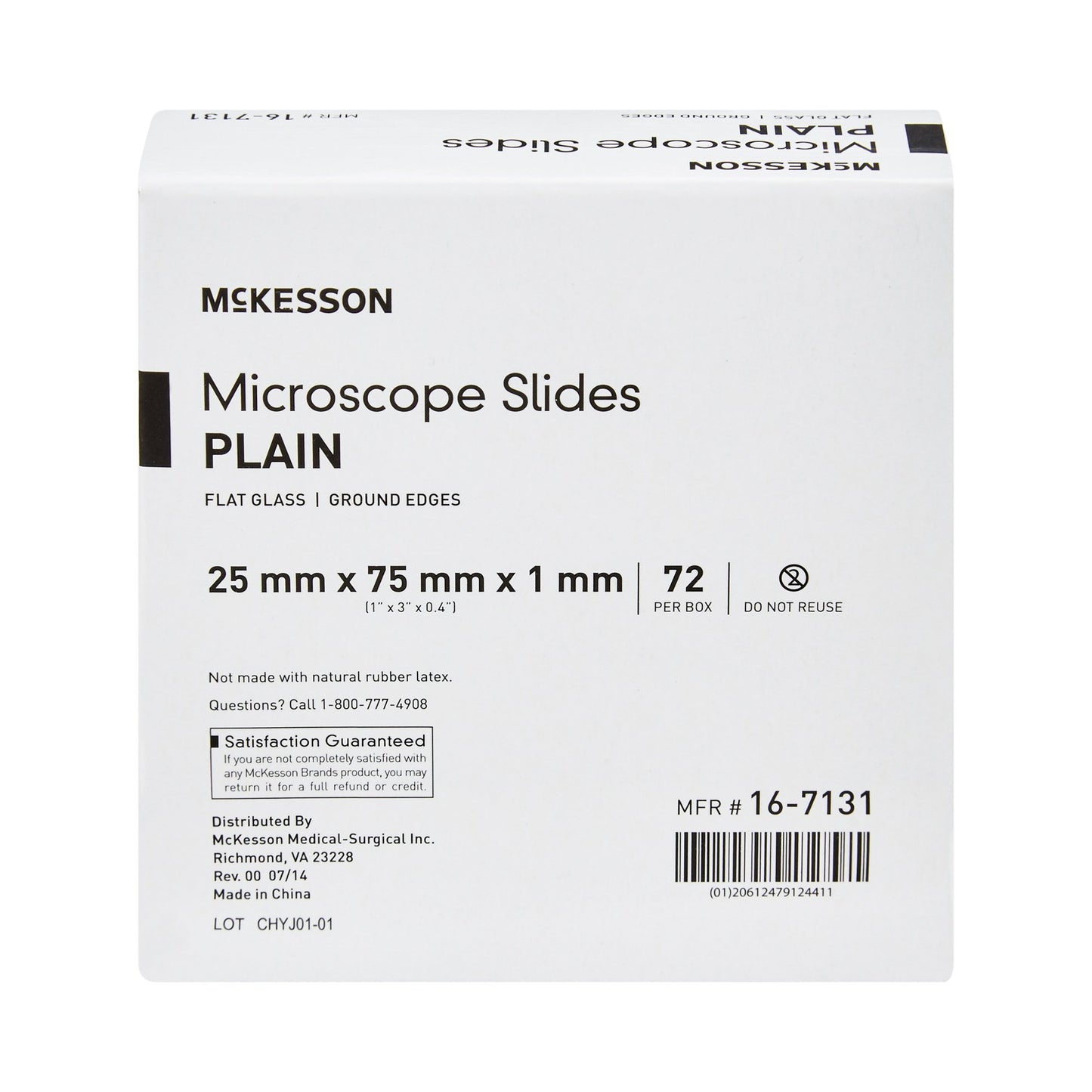 McKesson Plain Microscope Slide, 1 x 3 Inch 16-7131