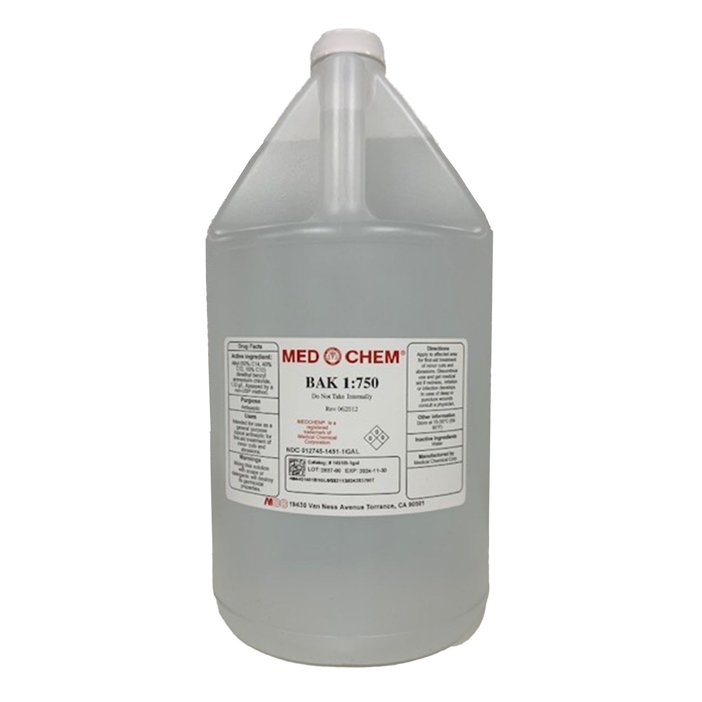BAK 1:750 Benzalkonium Chloride Antiseptic, 1-gallon Bottle 1451B-1GL