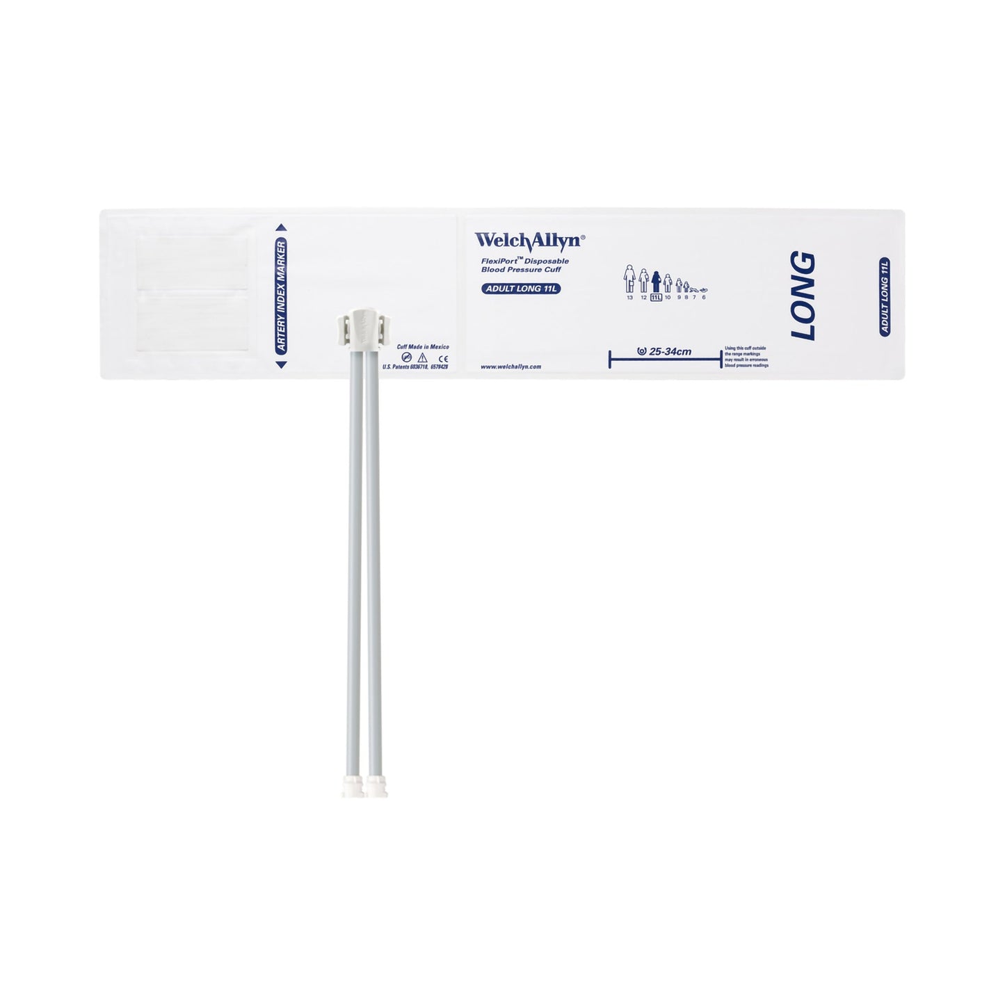 Single Patient Use Blood Pressure Cuff FlexiPort® 25 to 34 cm Arm Cloth Fabric Cuff Adult Long Cuff - SOFT-11L-2MQ