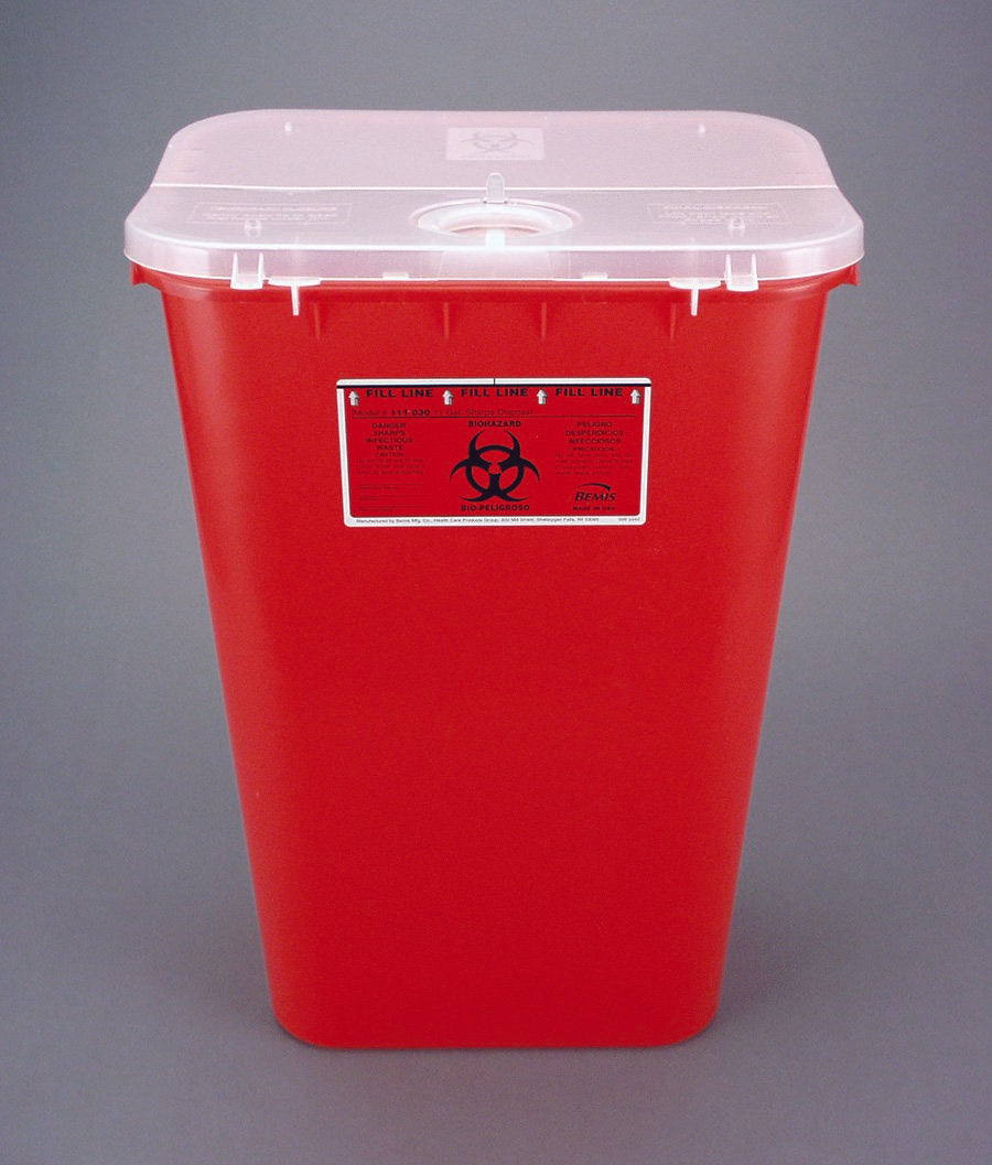 Bemis Healthcare Bemis Sentinel Mailback Sharps Container, 11 Gallon, 22-1/2 x 16-1/2 x 11-13/16 Inch 111 030, 1 Each