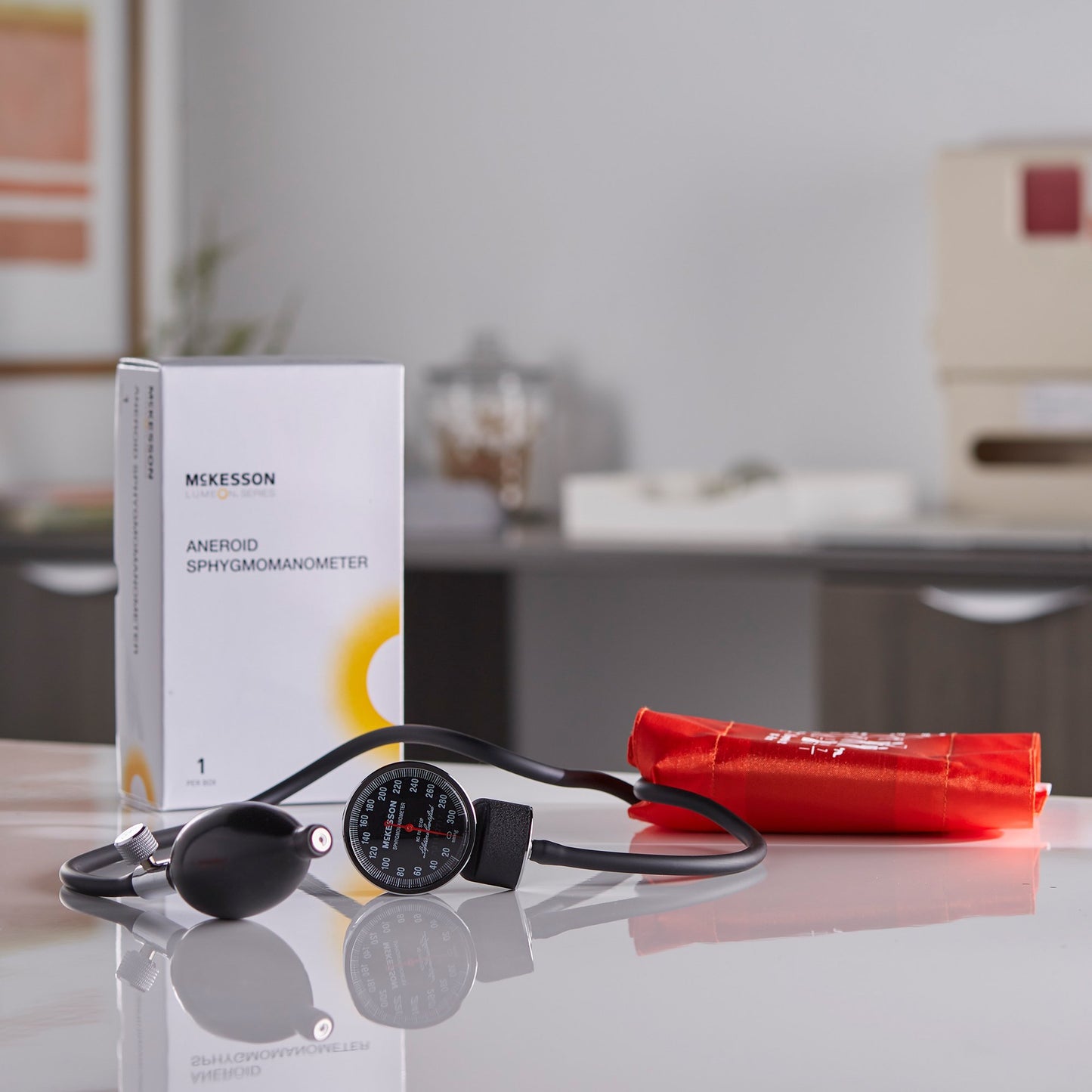 McKesson Deluxe Aneroid Sphygmomanometer, Dual-Tube, Pocket Size, Large Cuff 720-12XORMM