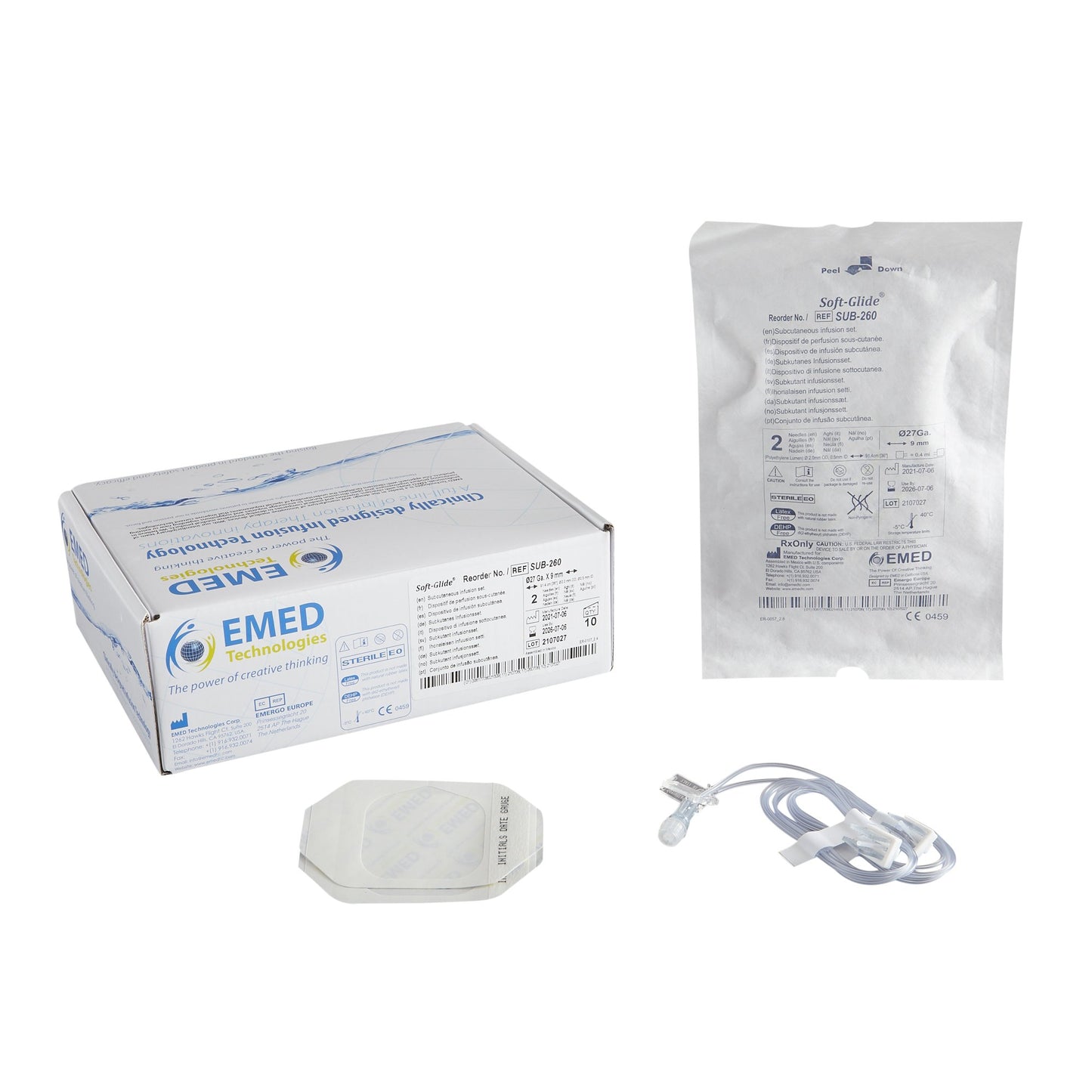 Subcutaneous Infusion Set Sub-Q 27 Gauge X 2 9 mm 36 Inch Tubing Without Port - SUB-260