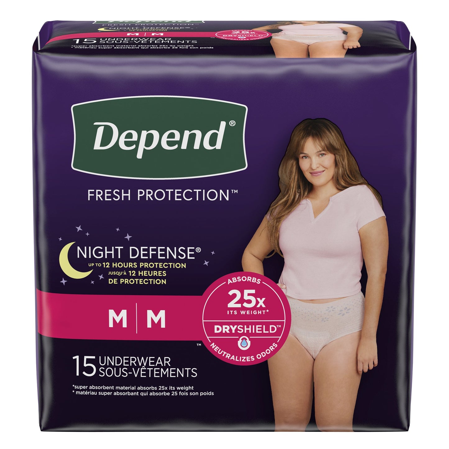 Depend® Night Defense® Women's Absorbent Underwear, Medium 51703