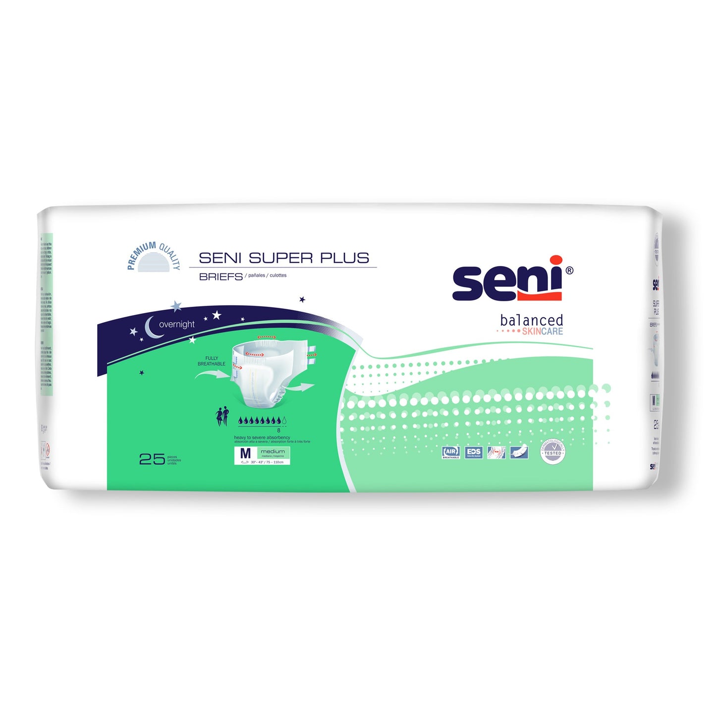 Unisex Adult Incontinence Brief Seni® Super Plus Medium Disposable Heavy Absorbency - S-ME25-BP1