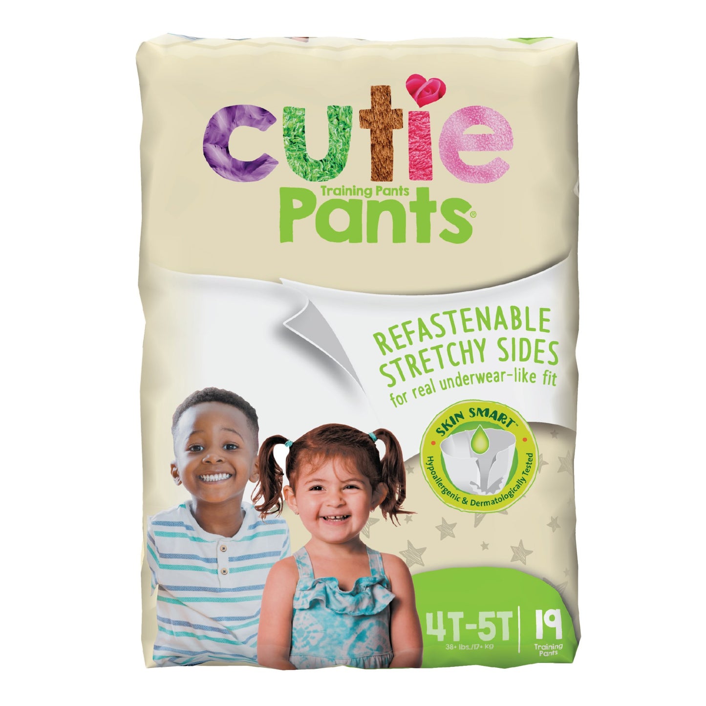 Unisex Toddler Training Pants Cutie Pants® Pull On with Tear Away Seams Size 4T to 5T Disposable Heavy Absorbency - WP9001/1