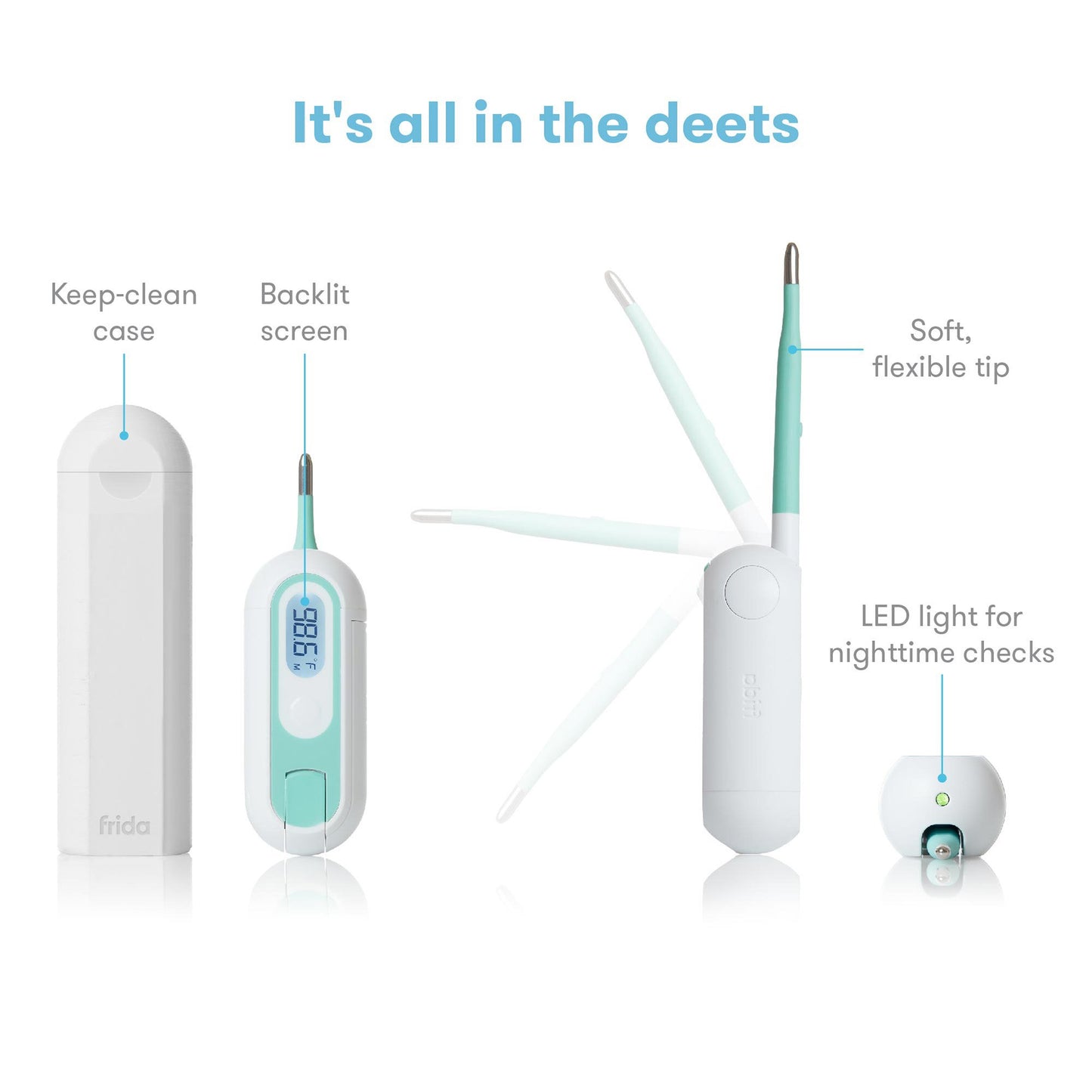 Digital Stick Thermometer Fridabady® Oral / Rectal / Axillary Probe Handheld 100000060