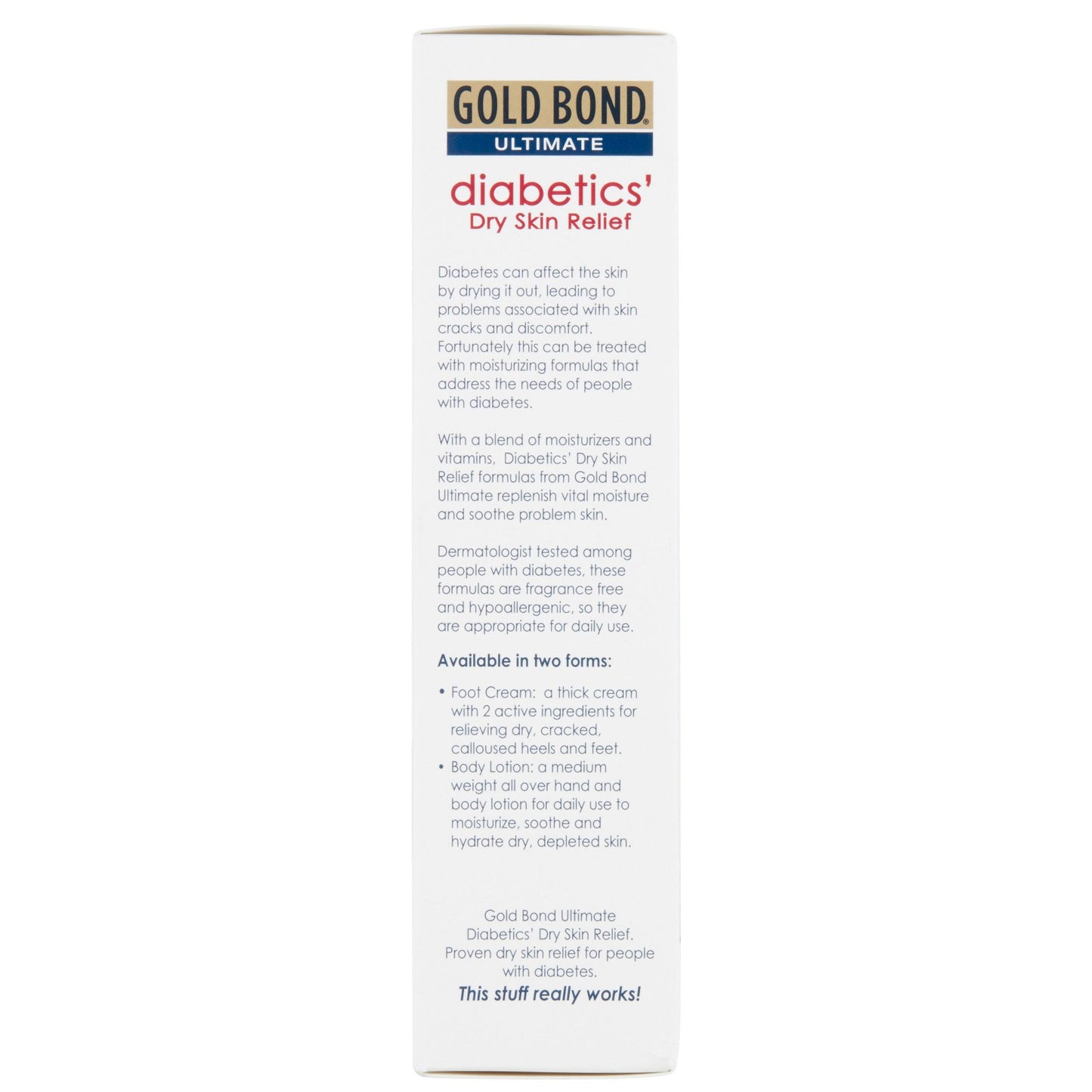Foot Moisturizer Gold Bond® Medicated Diabetics' 3.4 oz. Tube Unscented Cream 04116705400
