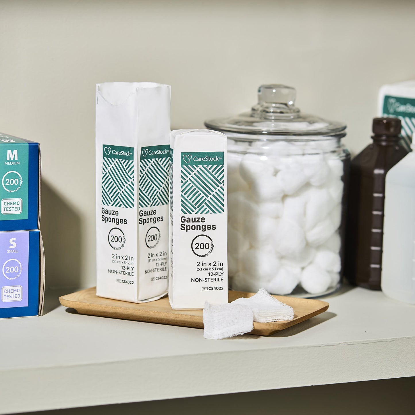 CareStock™ Gauze Sponge, 2 x 2 in. 12-Ply, Medical-Grade Cotton Wound Dressing CS4022