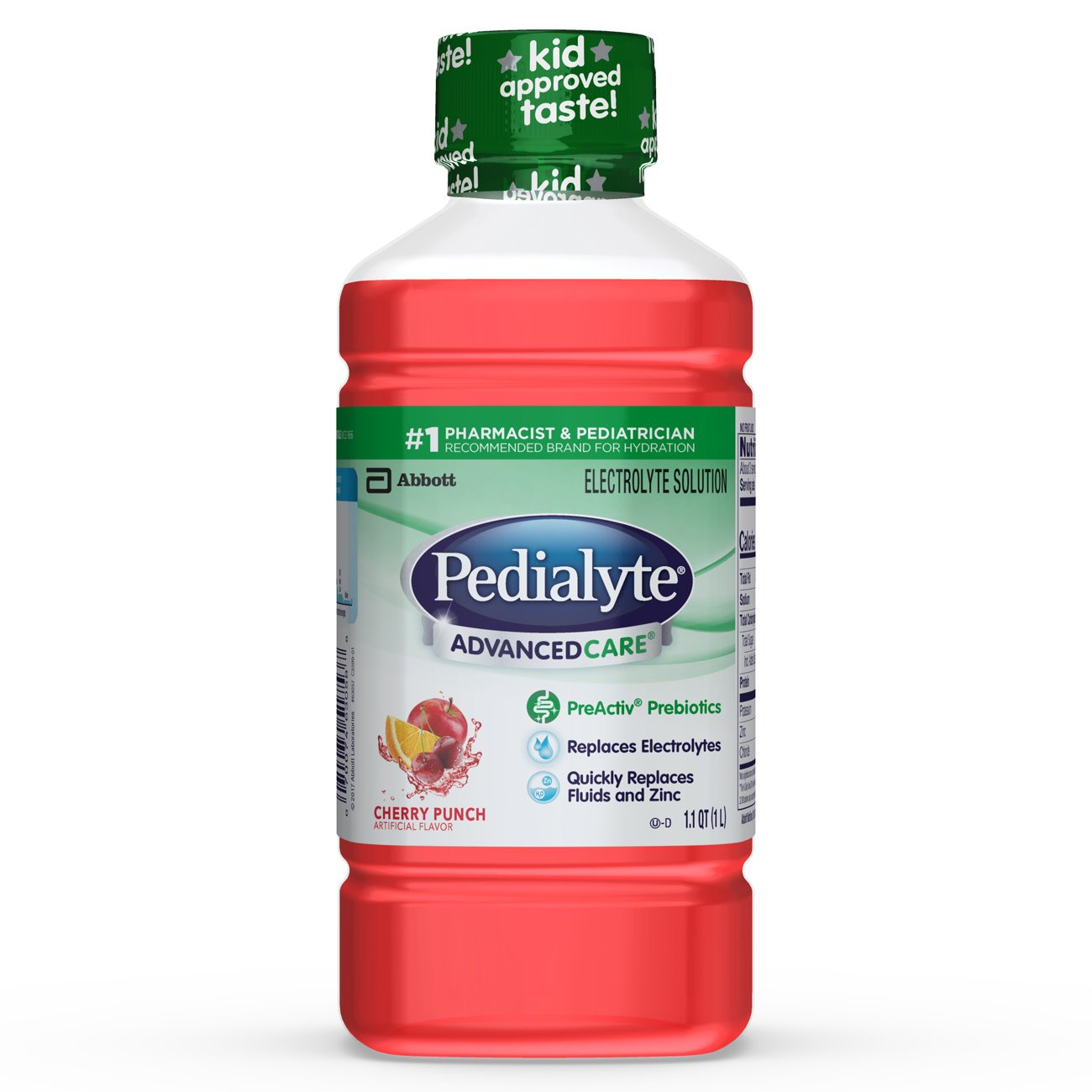 Oral Electrolyte Solution Pedialyte® AdvancedCare™ Cherry Punch Flavor 33.8 oz. Electrolyte - 63057