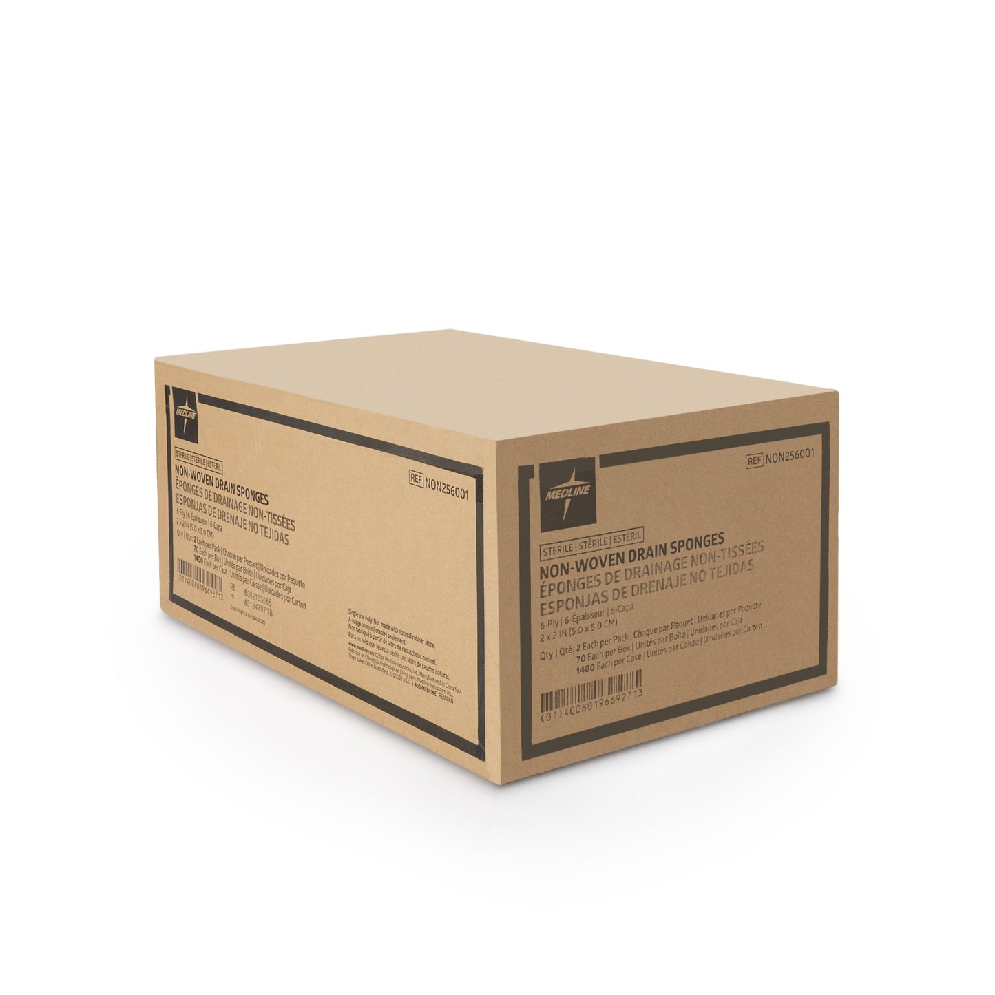 I.V. Sponge Medline 2 X 2 Inch 6-Ply Sterile 2 per Pack NON256001