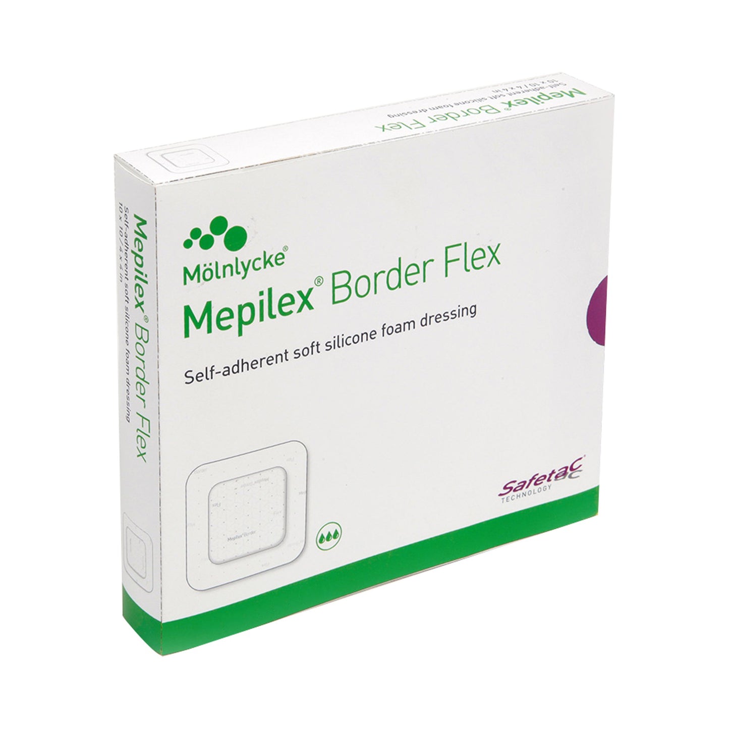 Mepilex® Border Flex Adhesive with Border Foam Dressing, 6 x 6 Inch 595400