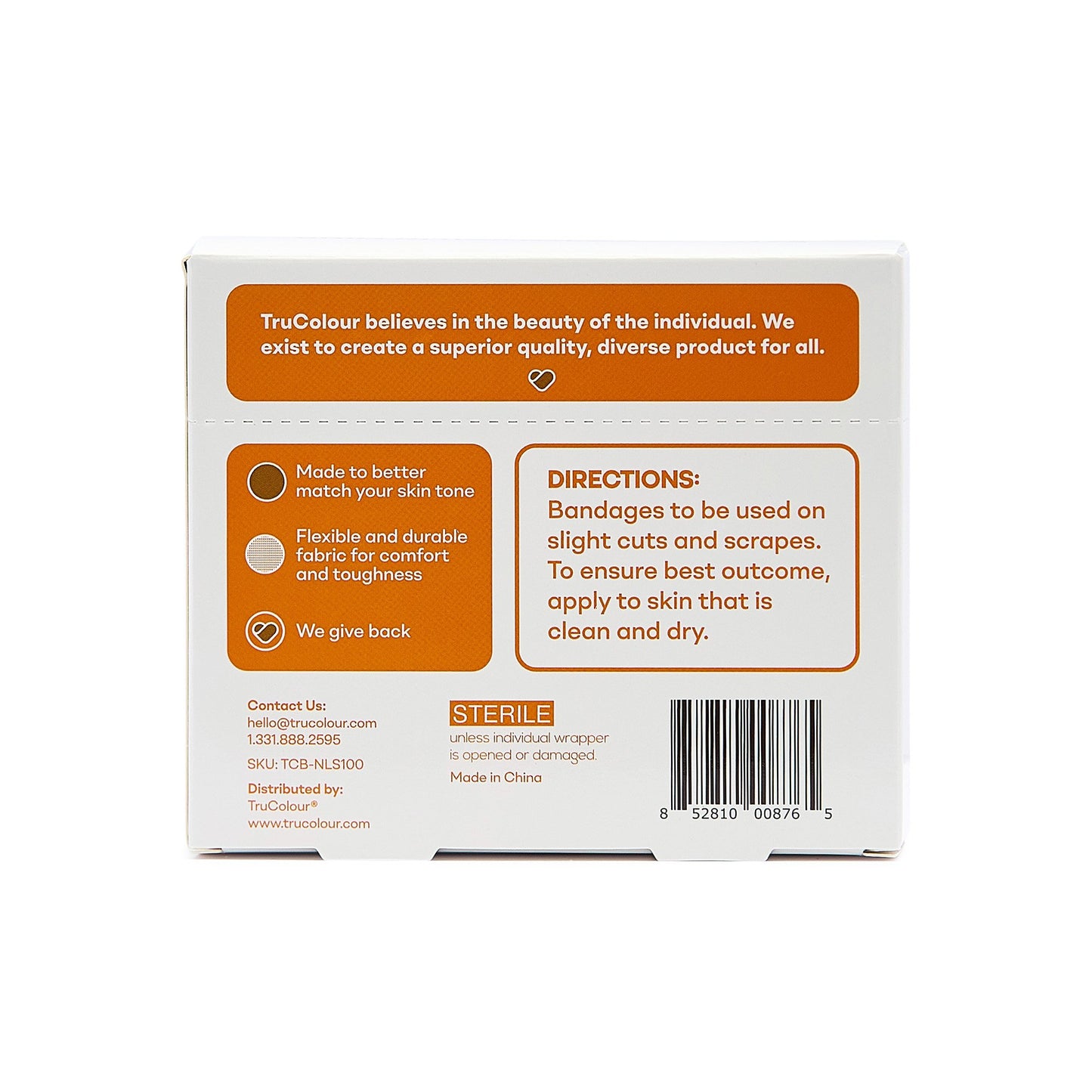 Tru-Colour Skin Tone Shade Fabric Bandage Adhesive Strips – Brown, 1 x 3 Inch TCB-NLS100