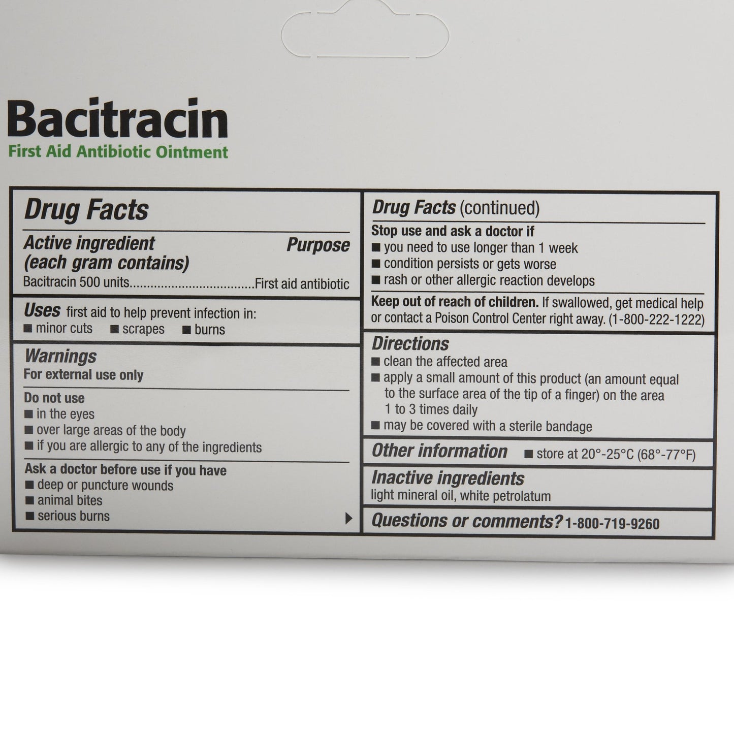 Bacitracin First Aid Antibiotic Ointment, 0.5-ounce tube 45802006001