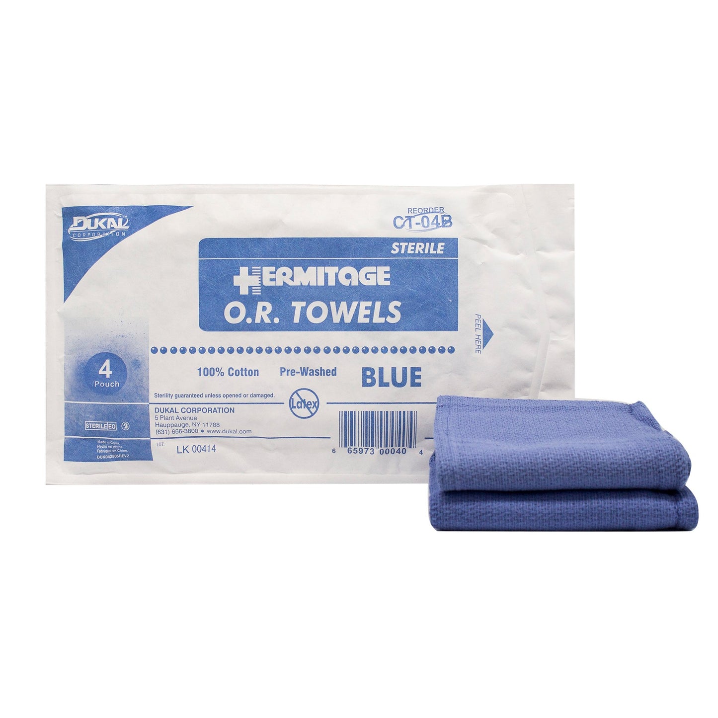 O.R. Towel Dukal™ 17 W X 26 L Inch Blue Sterile - CT-04B