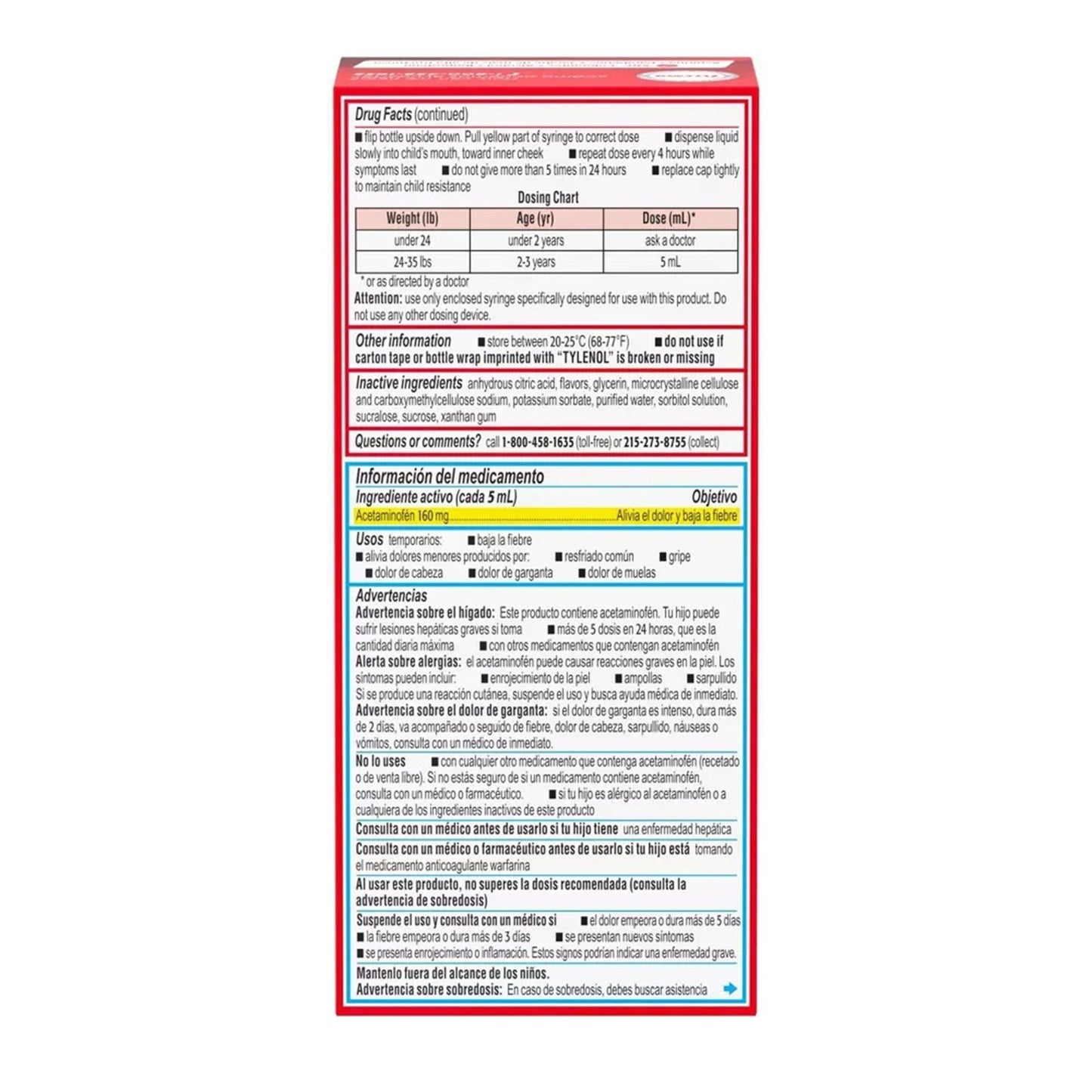Infants' Tylenol® Acetaminophen Children's Pain Relief 05058059901