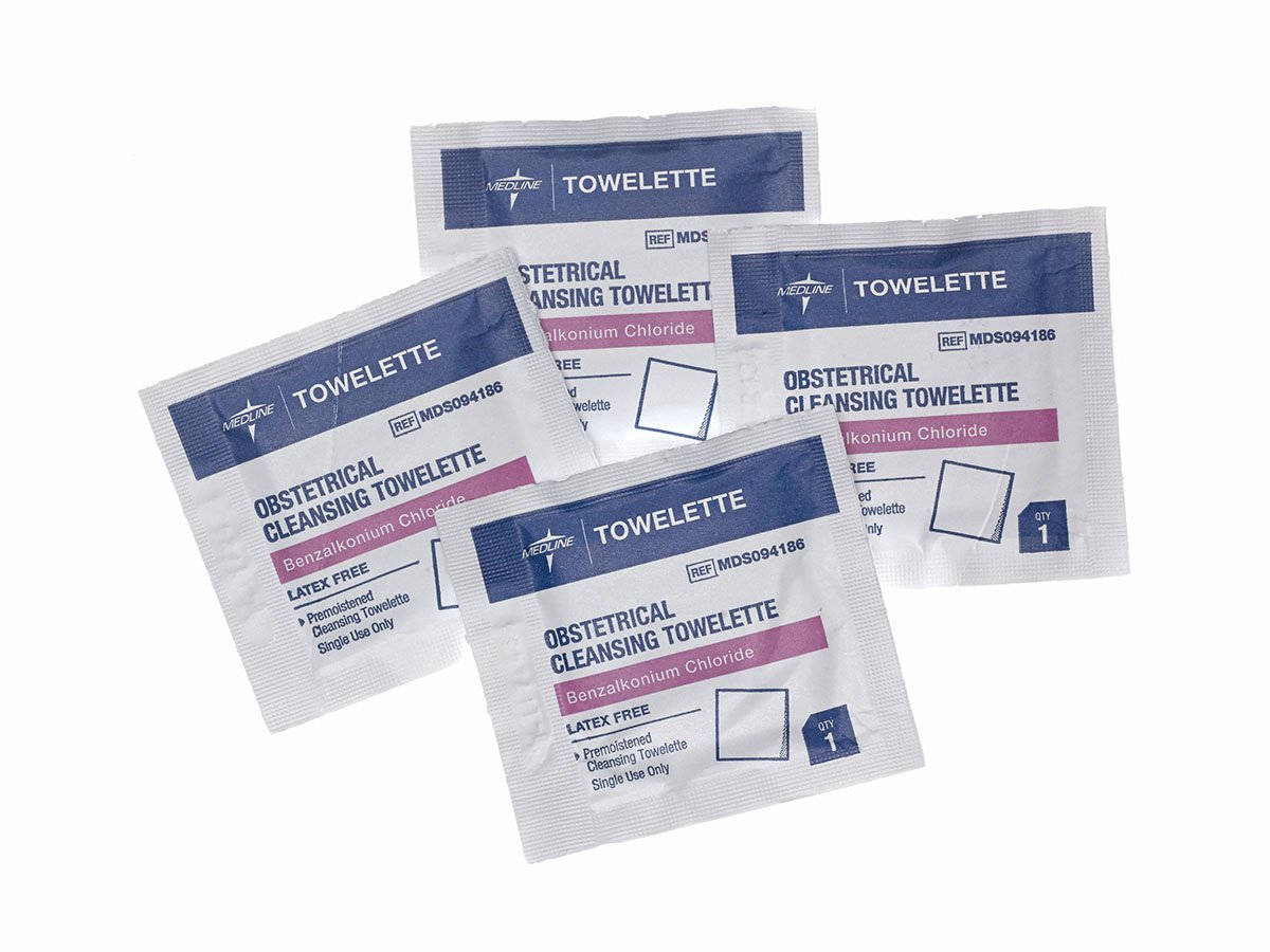 Obstetrical Cleansing Towelette Med Nap Individual Packet Scented 100 Count MDS094186