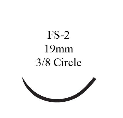 Nonabsorbable Suture with Needle Prolene™ Polypropylene FS-2 3/8 Circle Reverse Cutting Needle Size 5-0 Monofilament - 8661G