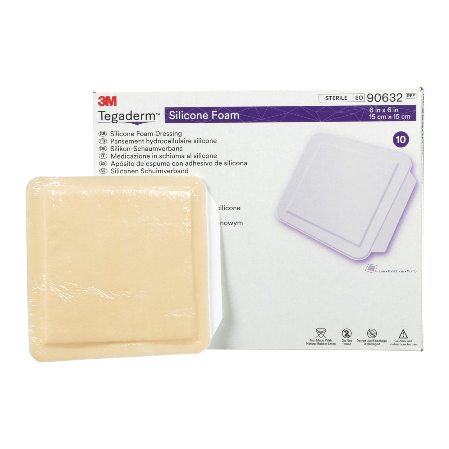 3M™ Tegaderm™ Silicone Face Foam Dressing, 4 x 4-1/4 Inch 90631