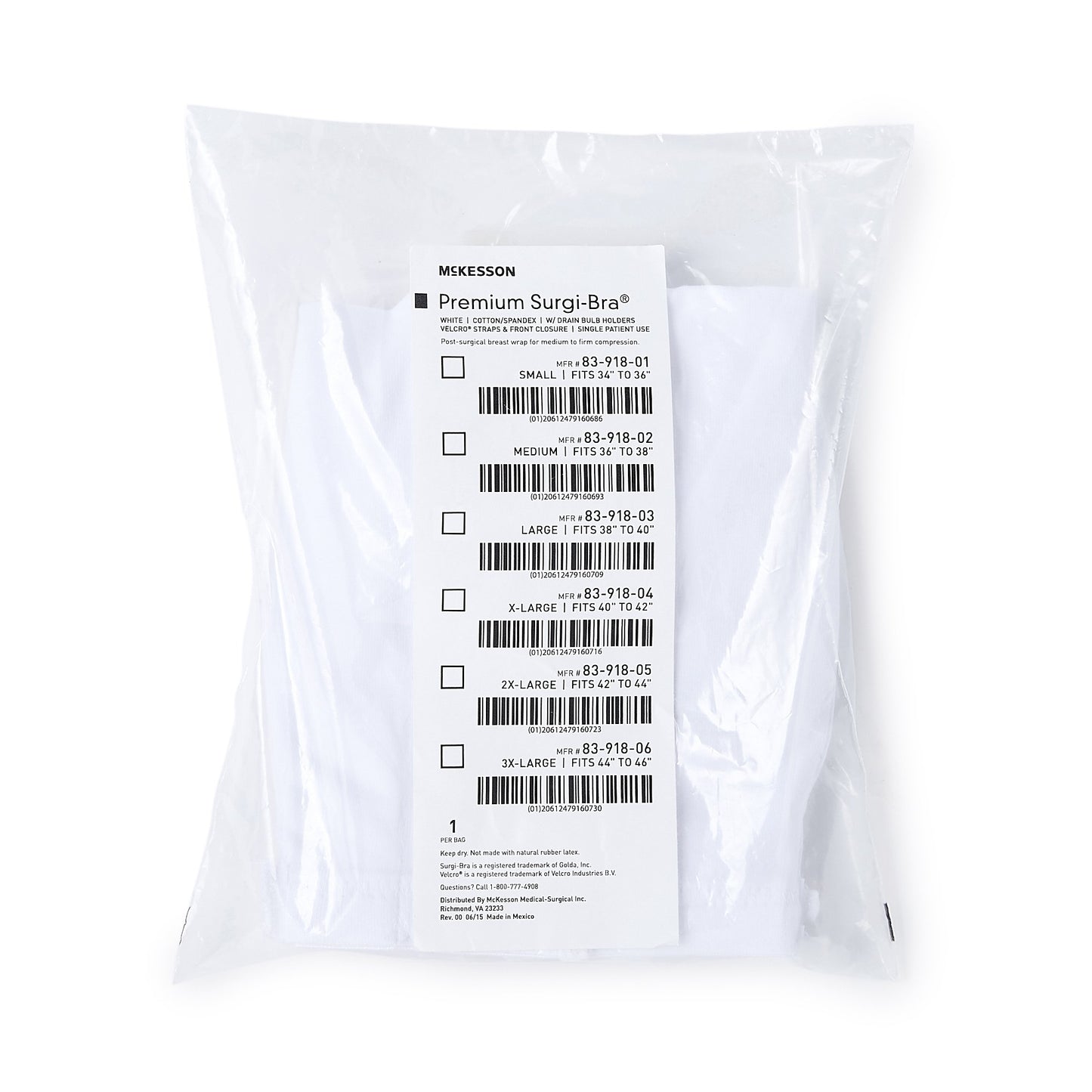 McKesson Post-Surgical Bra, 44 – 46 Inch 83-918-06