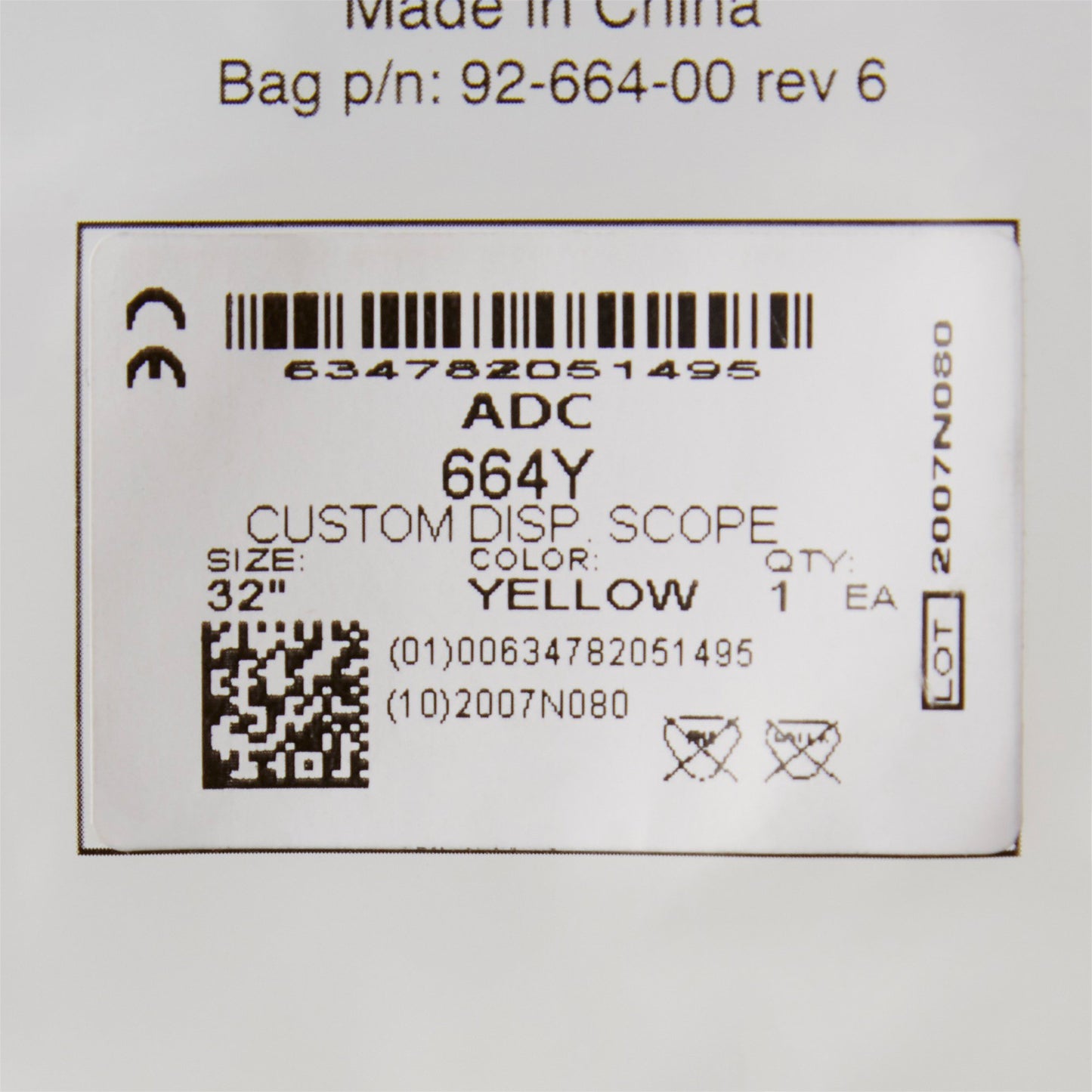 Proscope Disposable Stethoscope, Binaural, Yellow, 22 Inch 664Y