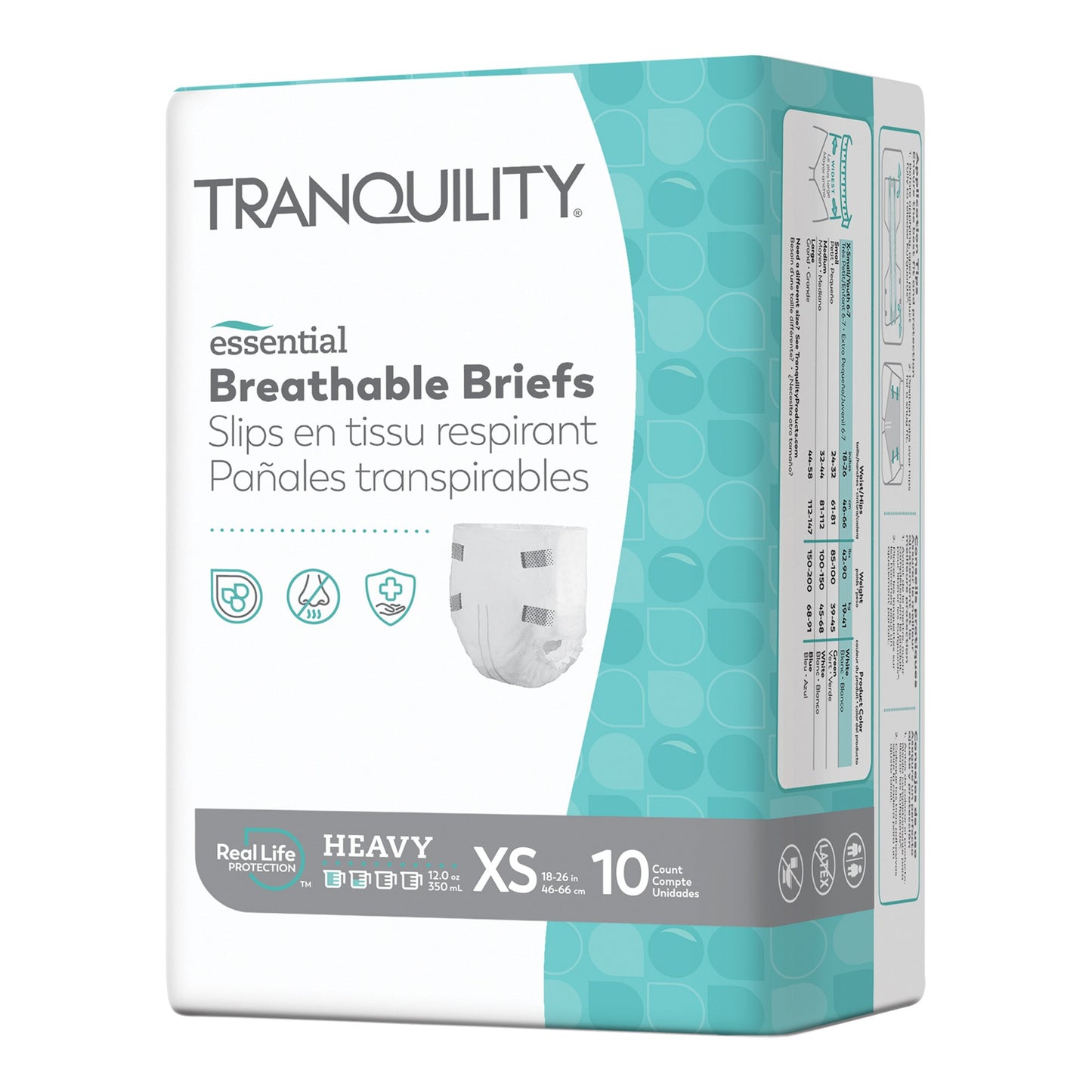 Unisex Adult Incontinence Brief Tranquility® Essential X-Small Disposable Heavy Absorbency - 2743
