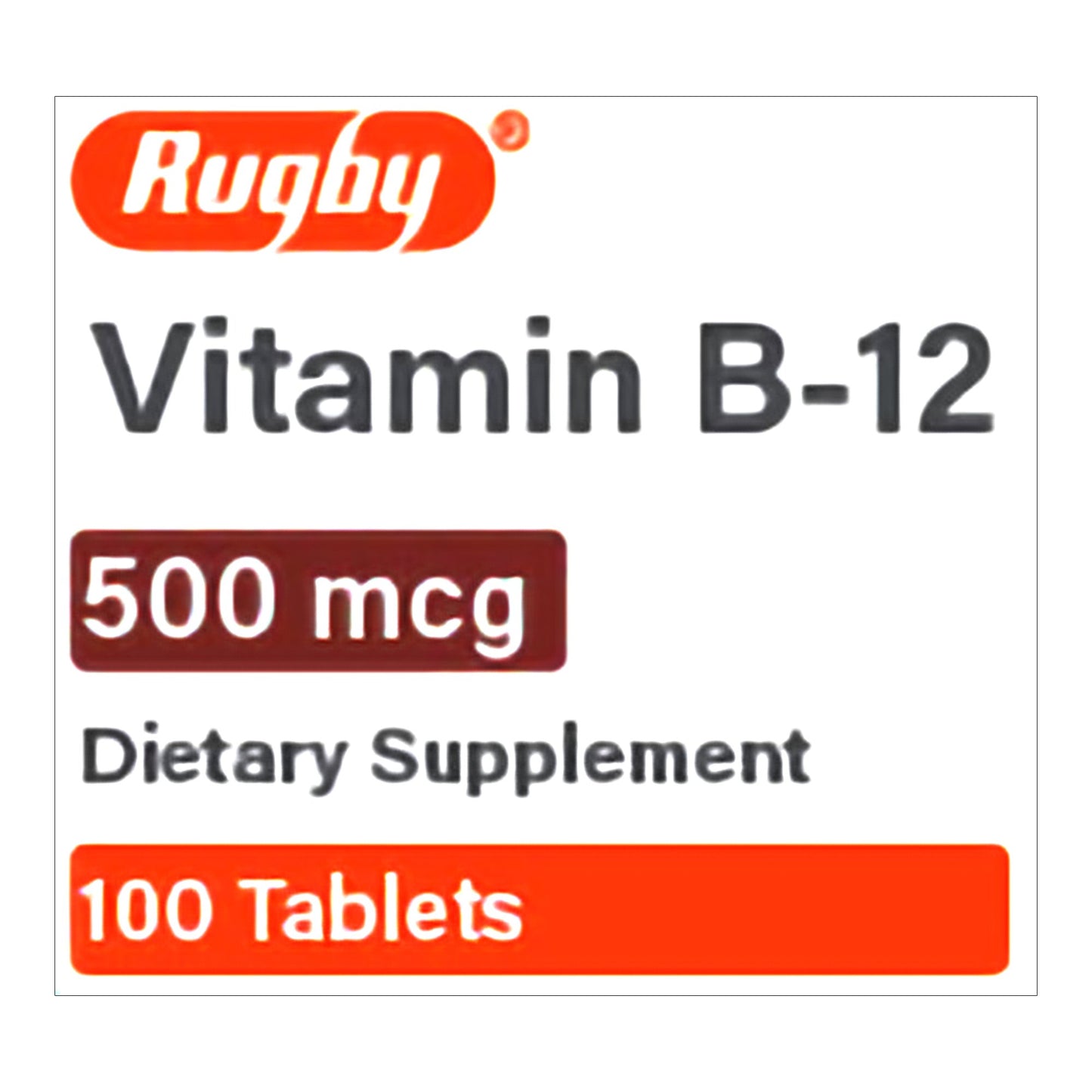 Rugby® 500 mcg Vitamin B-12 Tablets 80681007200