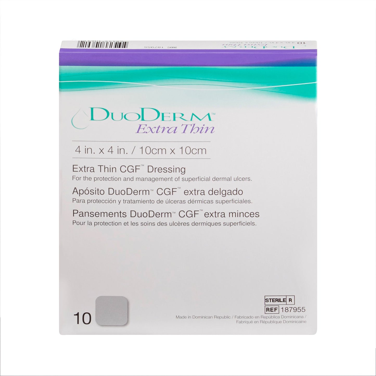 DuoDerm® Extra Thin Hydrocolloid Dressing, 4 x 4 Inch 187955