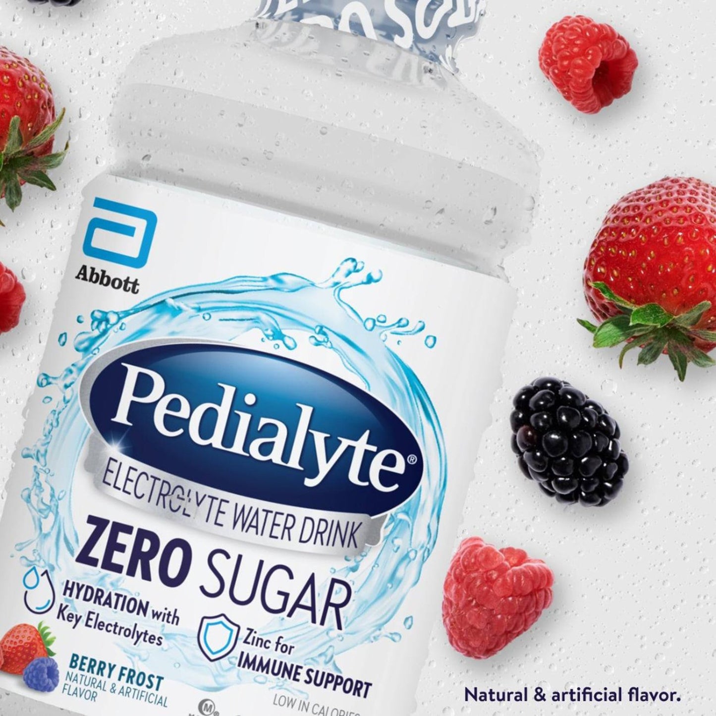 Pedialyte® Zero Sugar Electrolyte Water Drink, Berry Frost, 1 liter bottle 67966