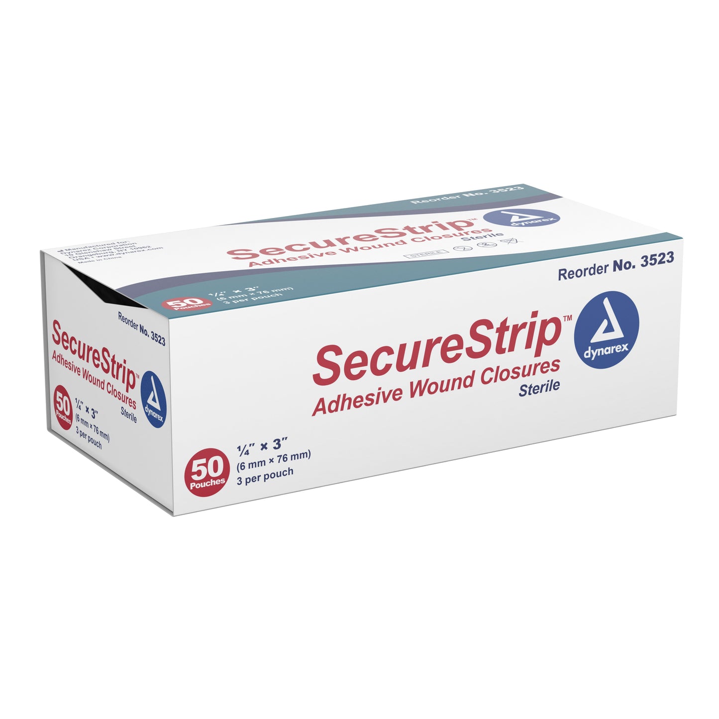 dynarex® Secure Strip™ Adhesive Wound Closure Strip, ¼ by 3 Inches 3523