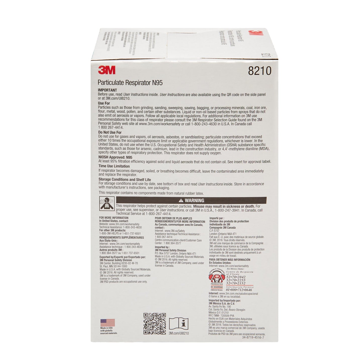 3M Industrial N95 Particulate Respirator Mask, 1 Size 8210