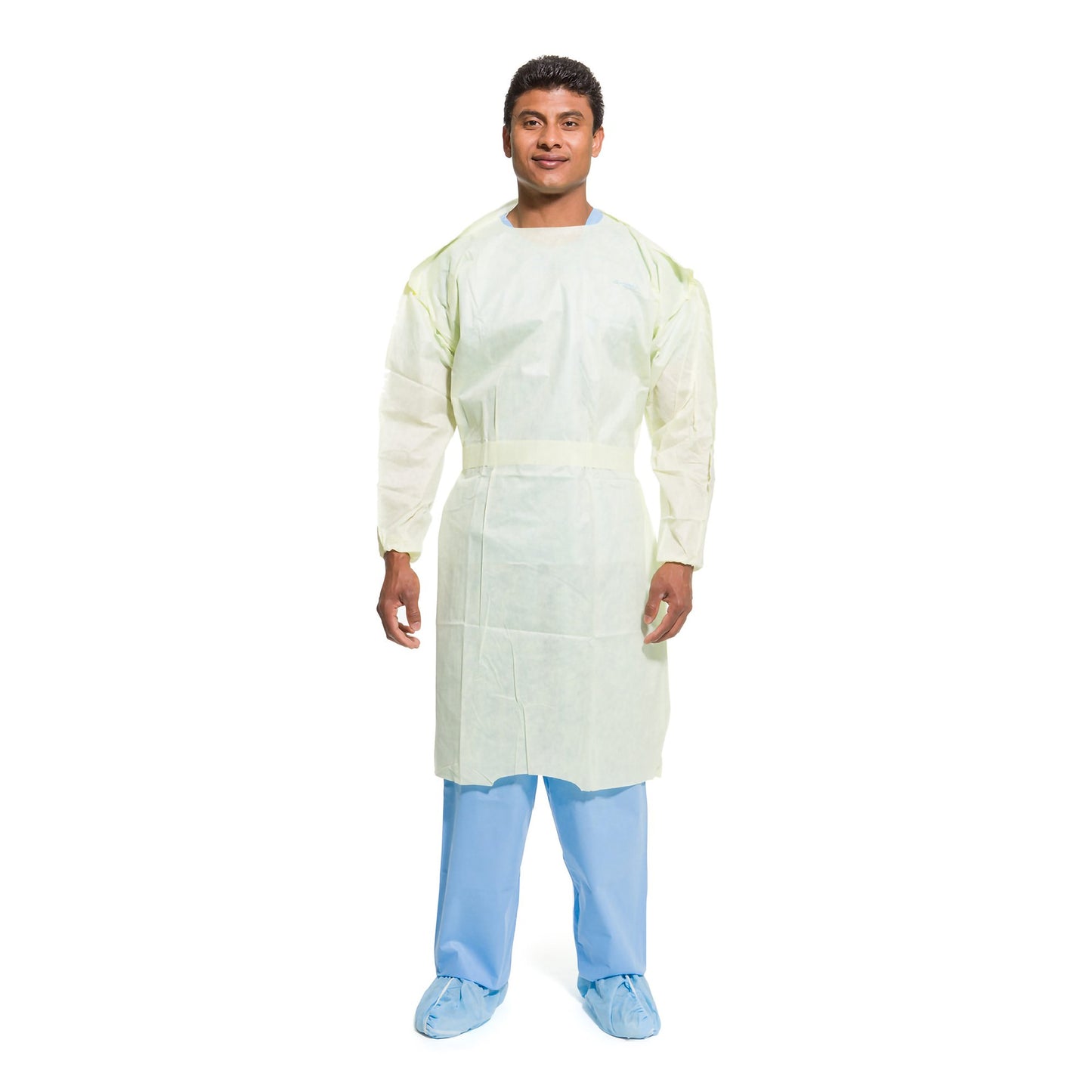 Protective Procedure Gown Halyard Tri-Layer Large Yellow NonSterile AAMI Level 2 Disposable - 69979