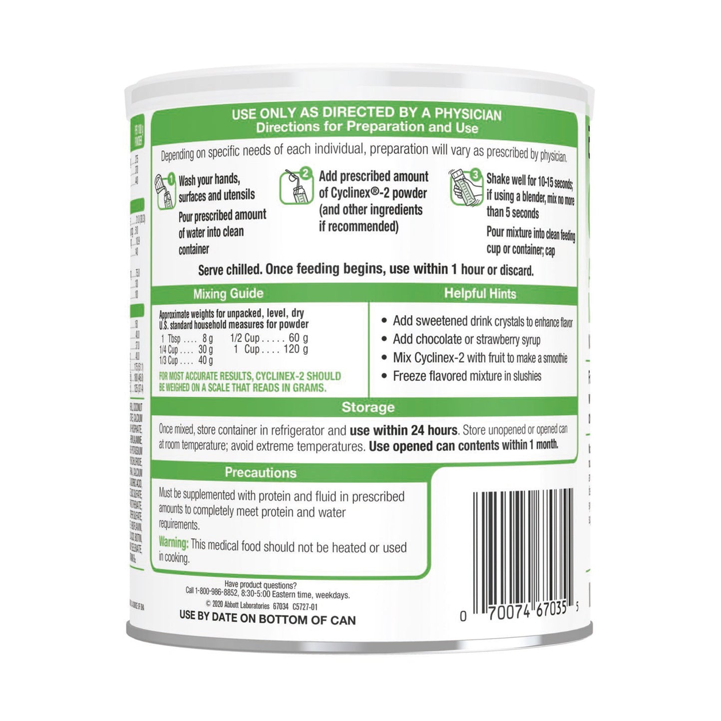 Cyclinex®-2 Medical Food for Urea Cycle Disorder, Gyrate Atrophy & HHH Syndrome 67034