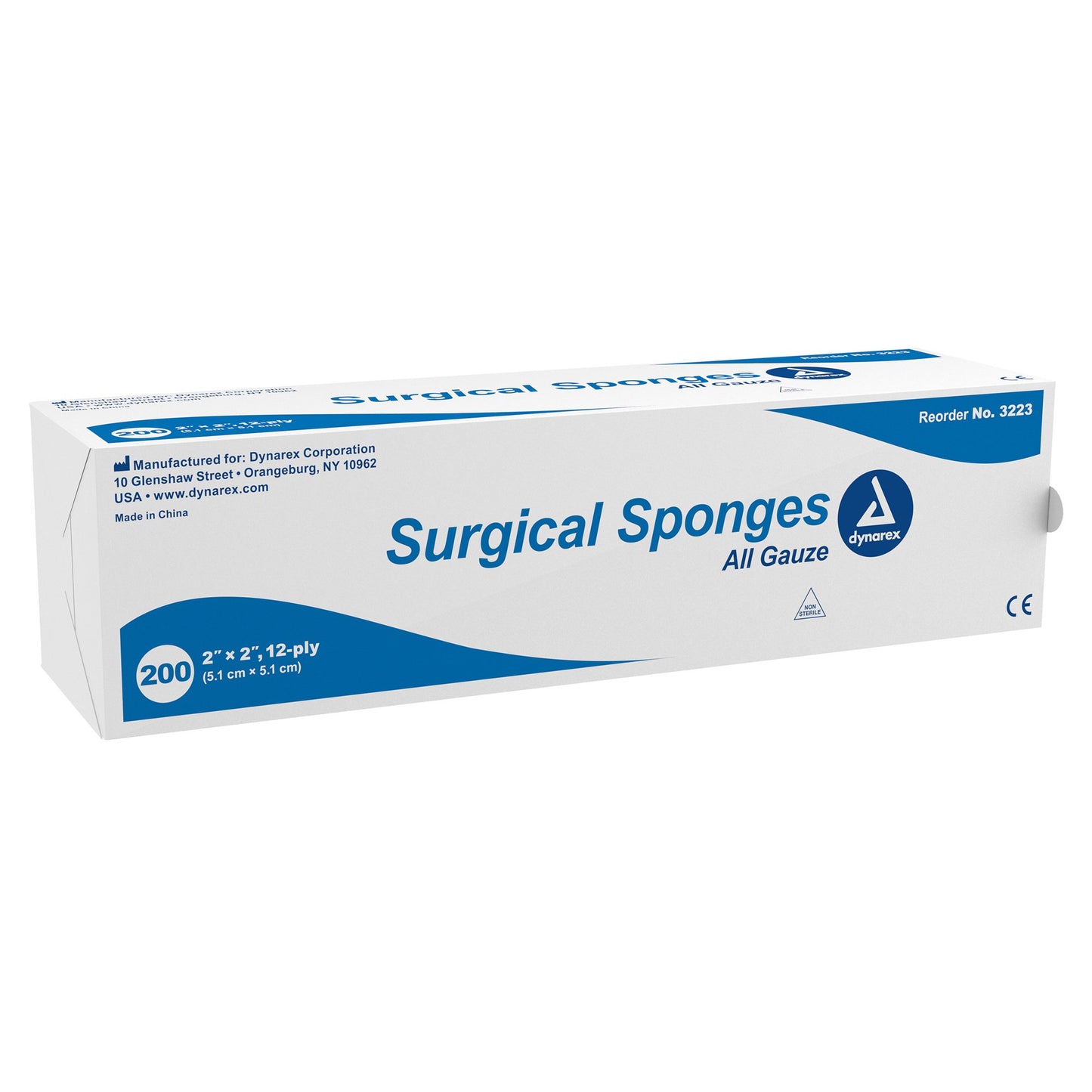 Gauze Sponge Dynarex® 2 X 2 Inch 12-Ply NonSterile 200 per Pack - 3223
